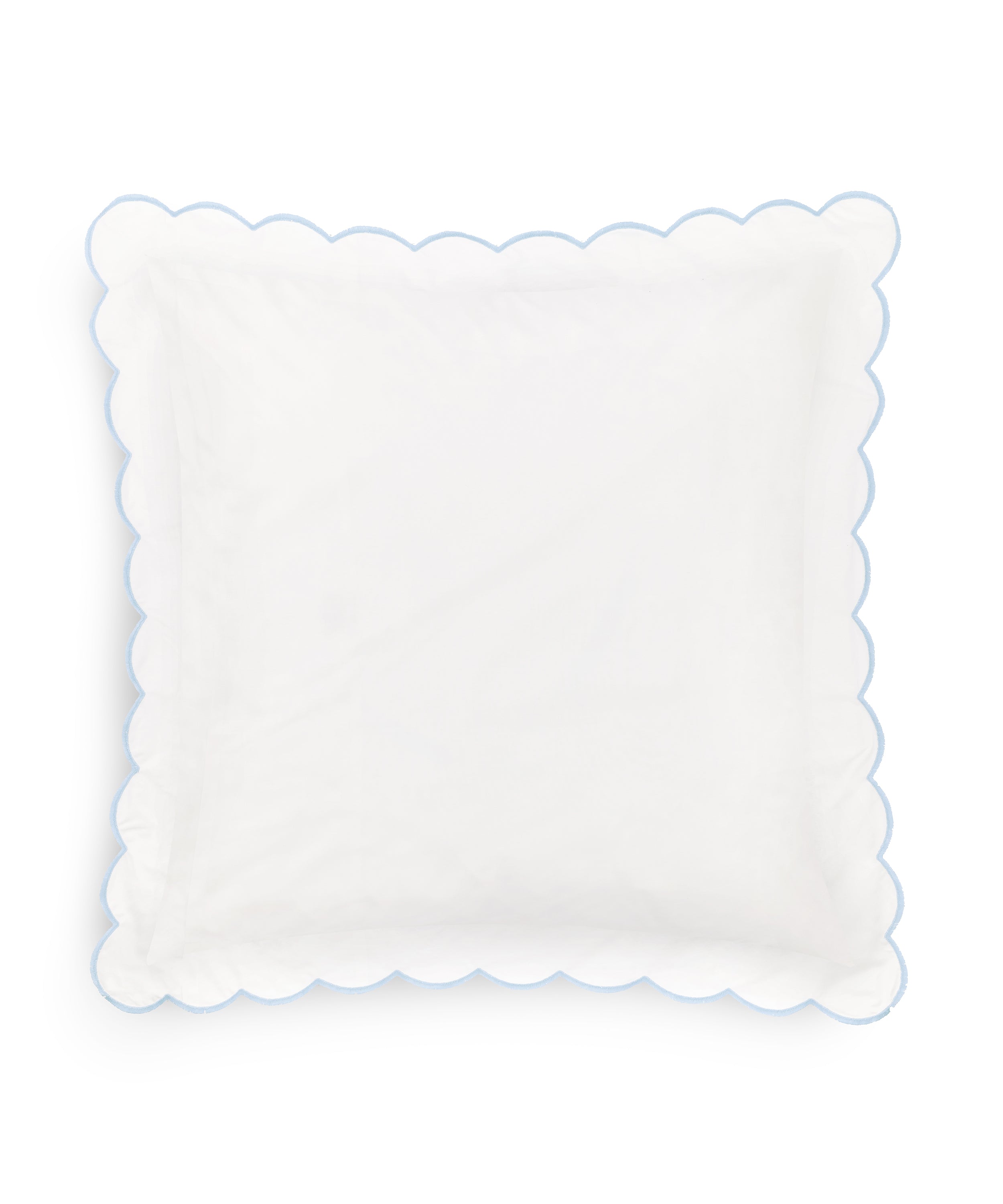 Annabelle Scalloped Square Pillowcase, Powder Blue