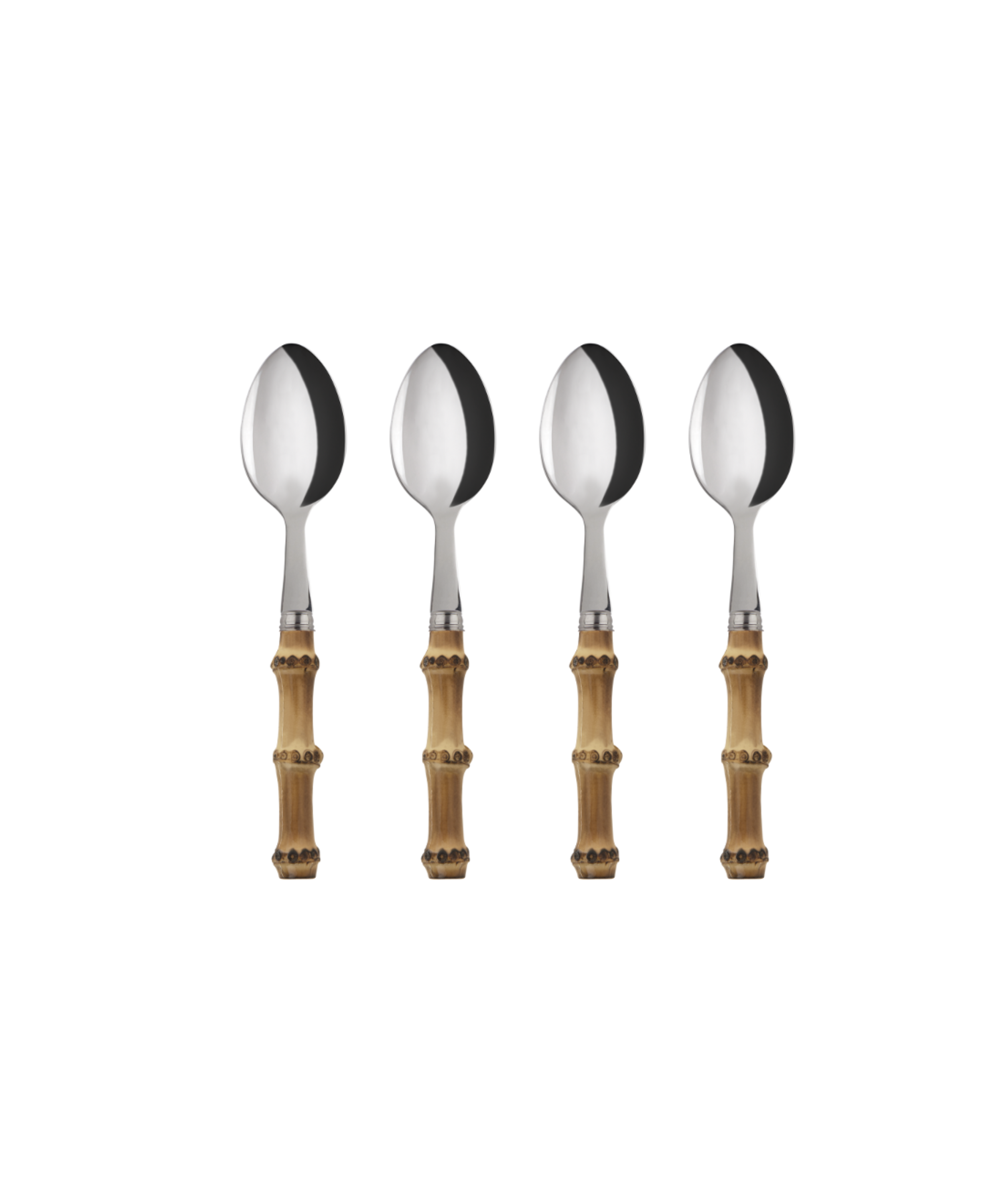 Rebecca Udall Set of 4 Bamboo Handle Teaspoons, Brown