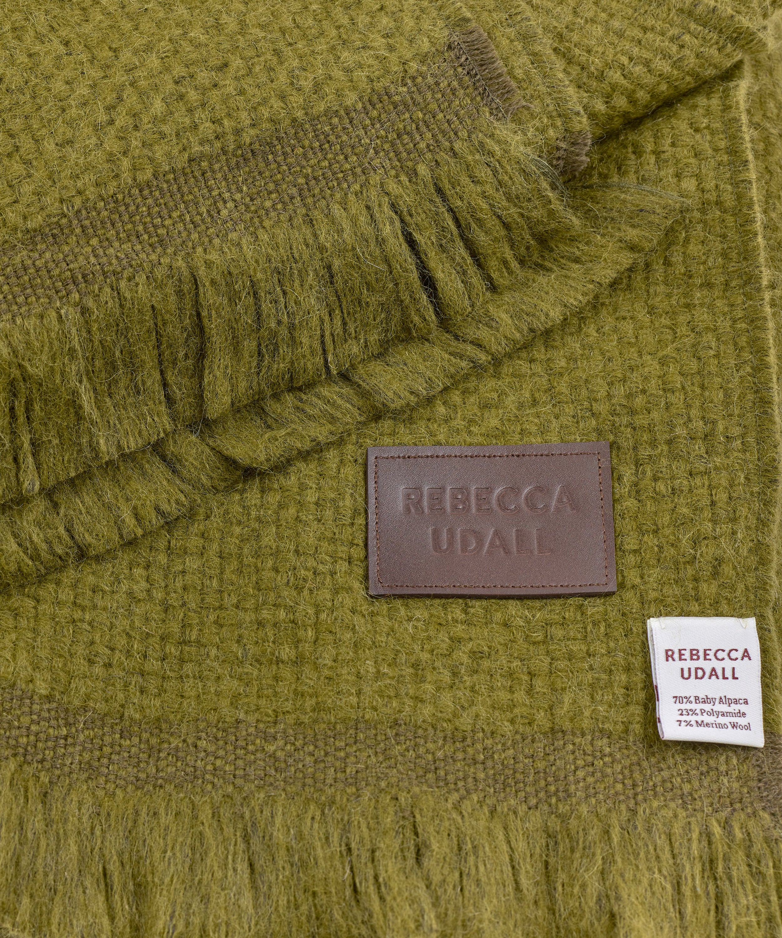 Rebecca Udall, Basketweave Alpaca Throw, Detail, Fern