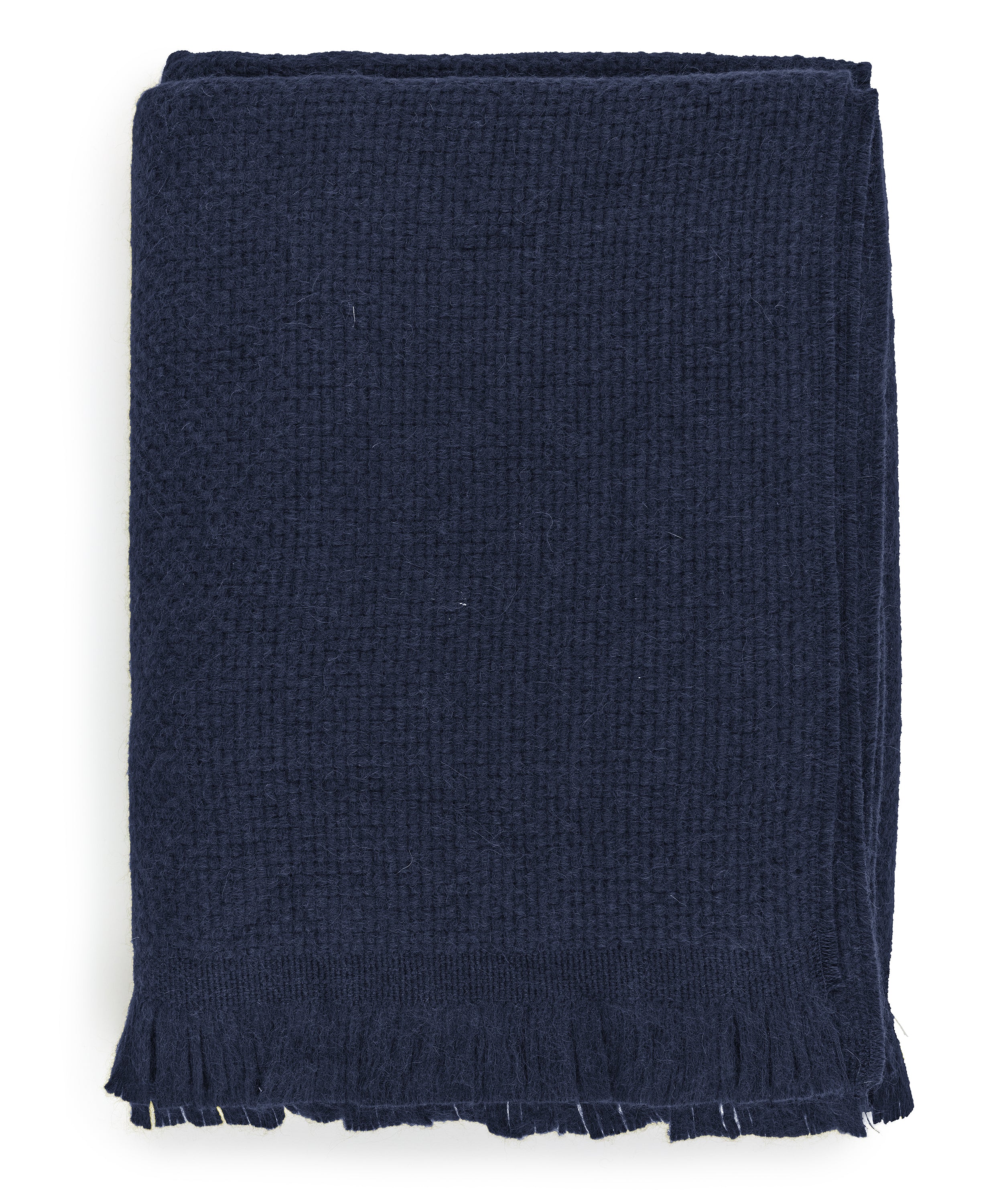 Rebecca Udall Basketweave Alpaca Throw, Navy, Close Detail