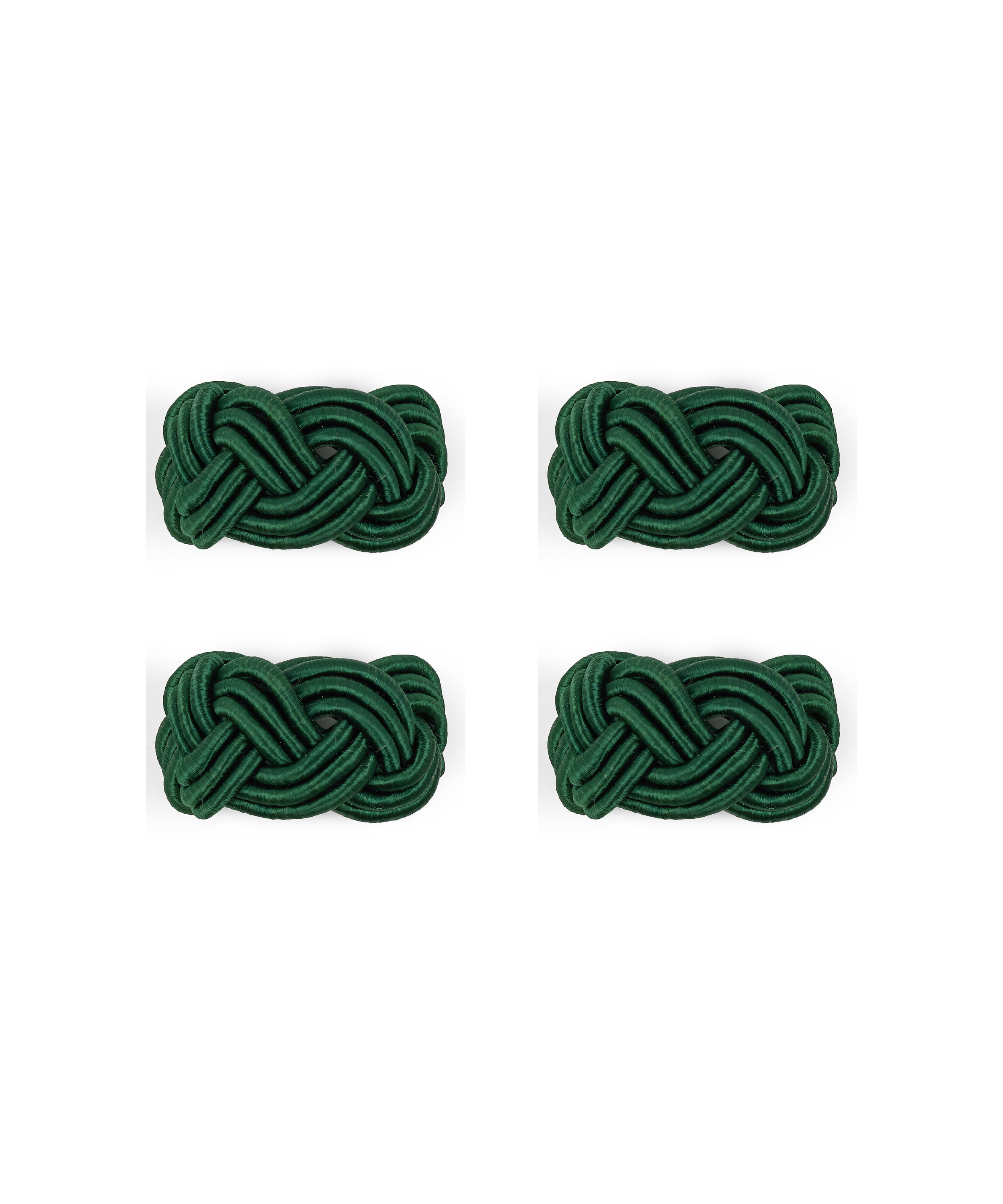 Rebecca Udall Set of 4 Braided Napkin Rings, Fir Green
