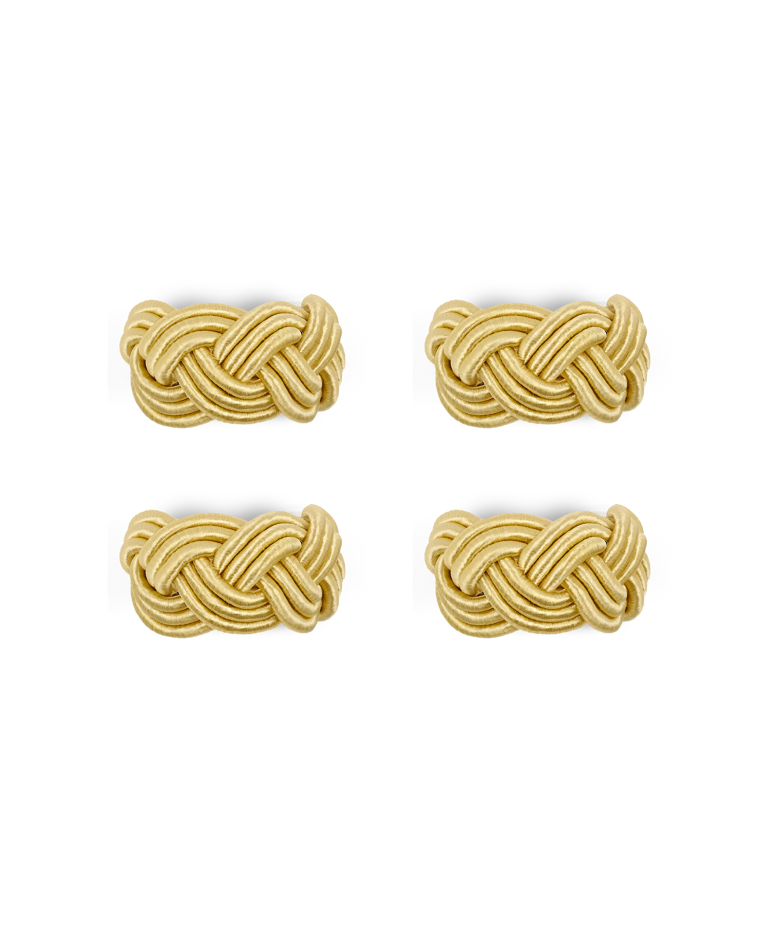 Rebecca Udall Set of 4 Braided Napkin Rings, Antique Gold