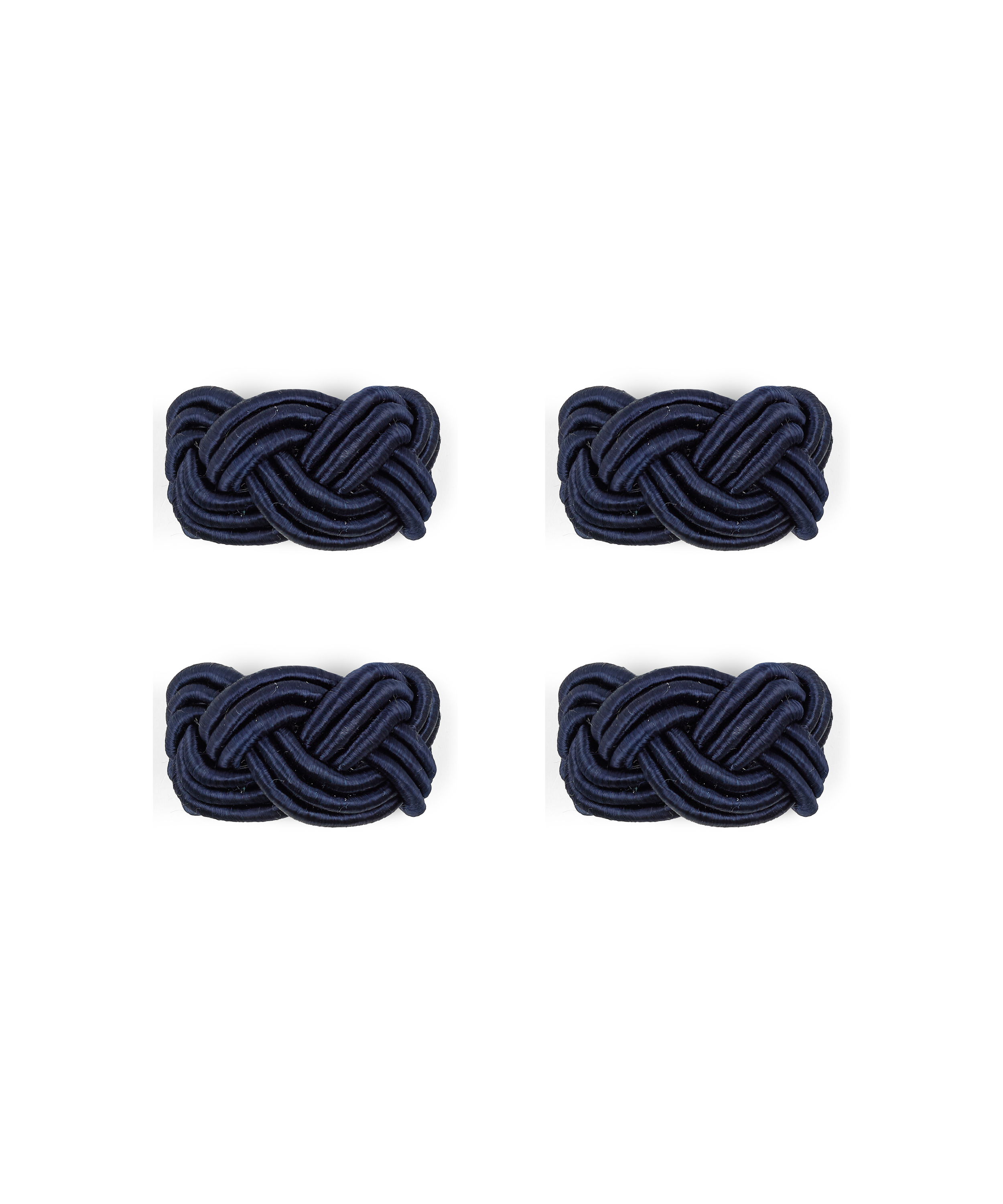 Rebecca Udall Set of 4 Braided Napkin Rings, Navy