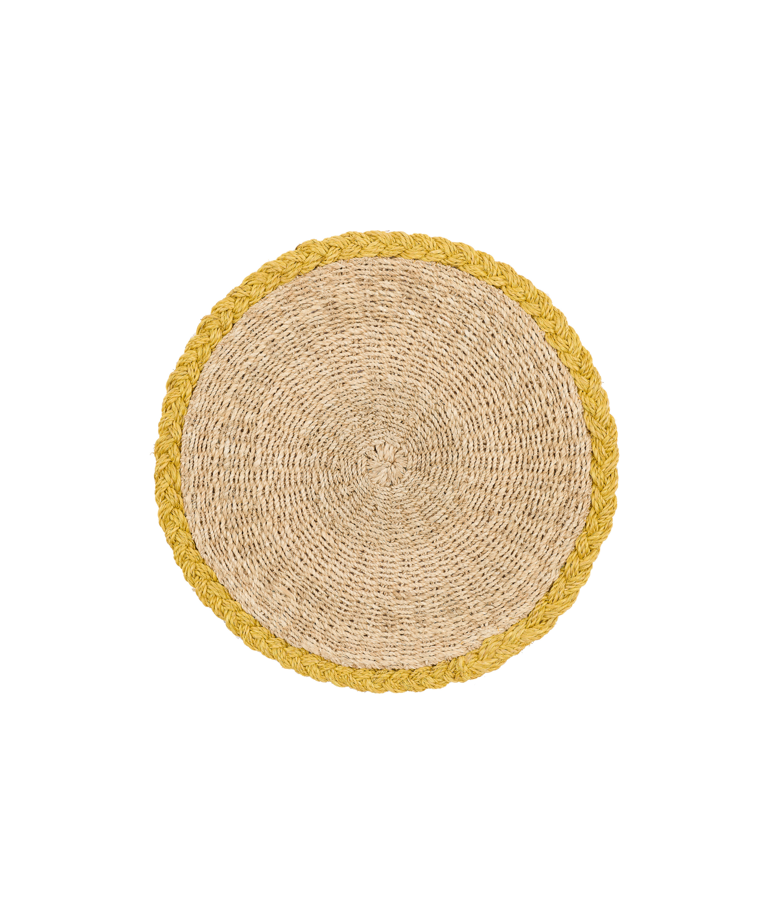 Rebecca Udall Braided Abaca Placemat, Natural/ Straw, White Background cover