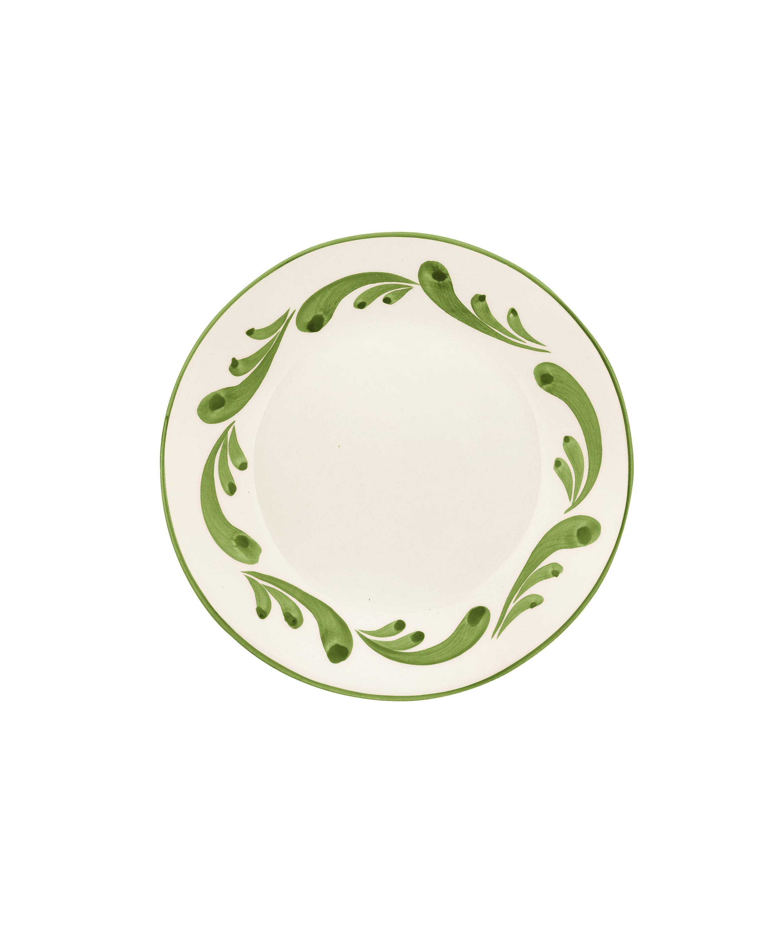 Rebecca Udall Celia Dessert Plate, Leaf Green, Cut Out, White Background