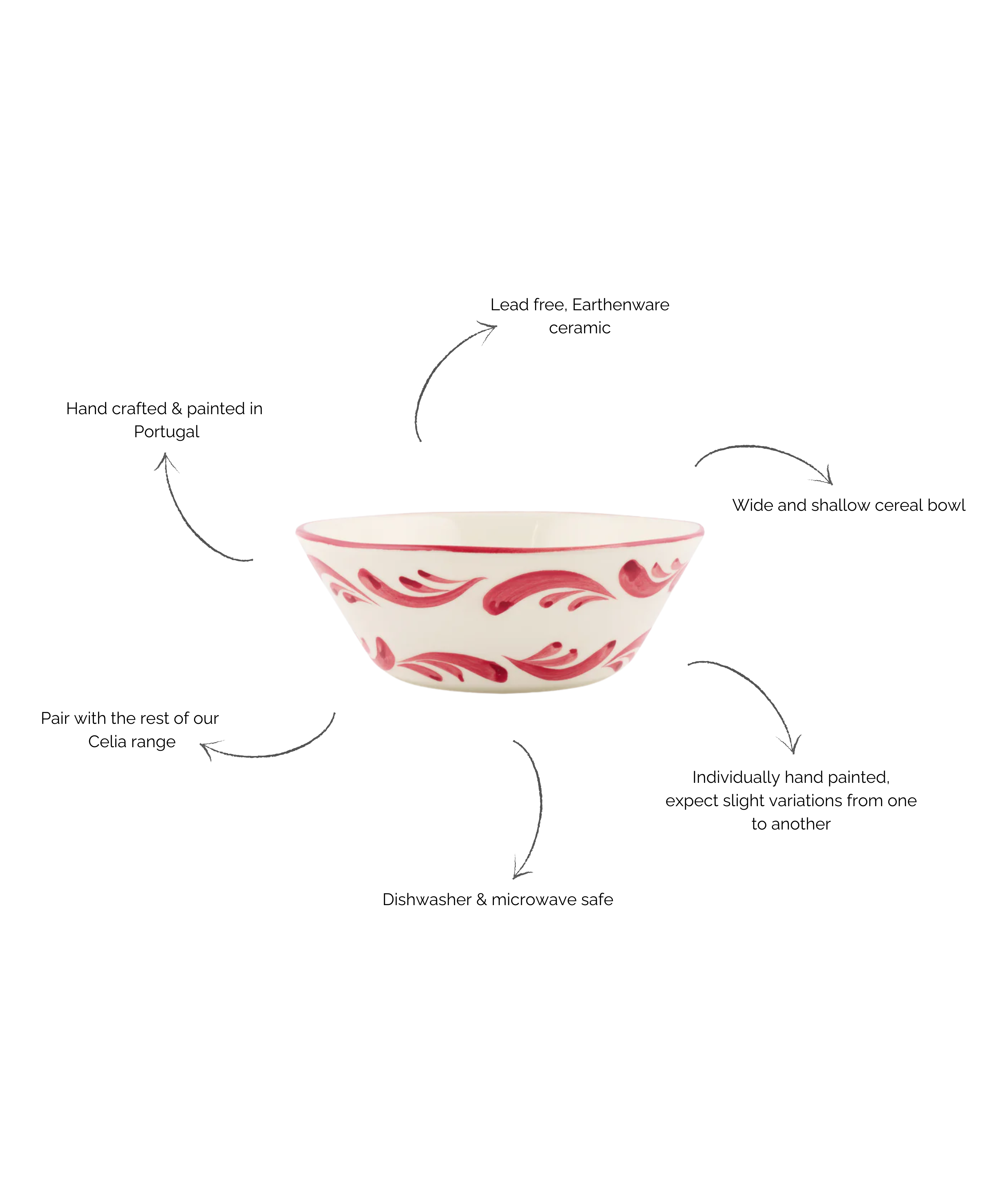 Celia Cereal Bowl, Raspberry