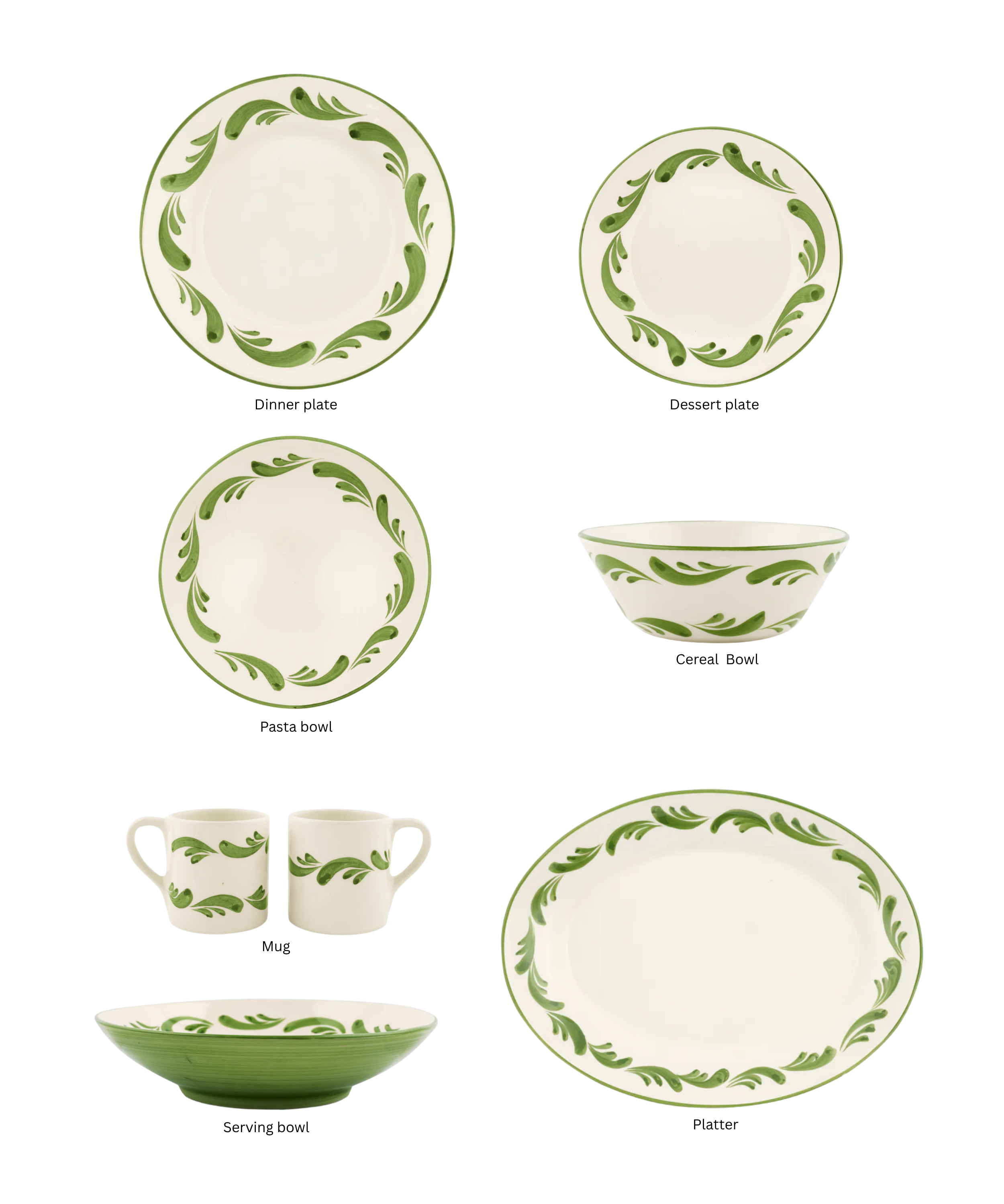 Celia Crockery, Leaf Green