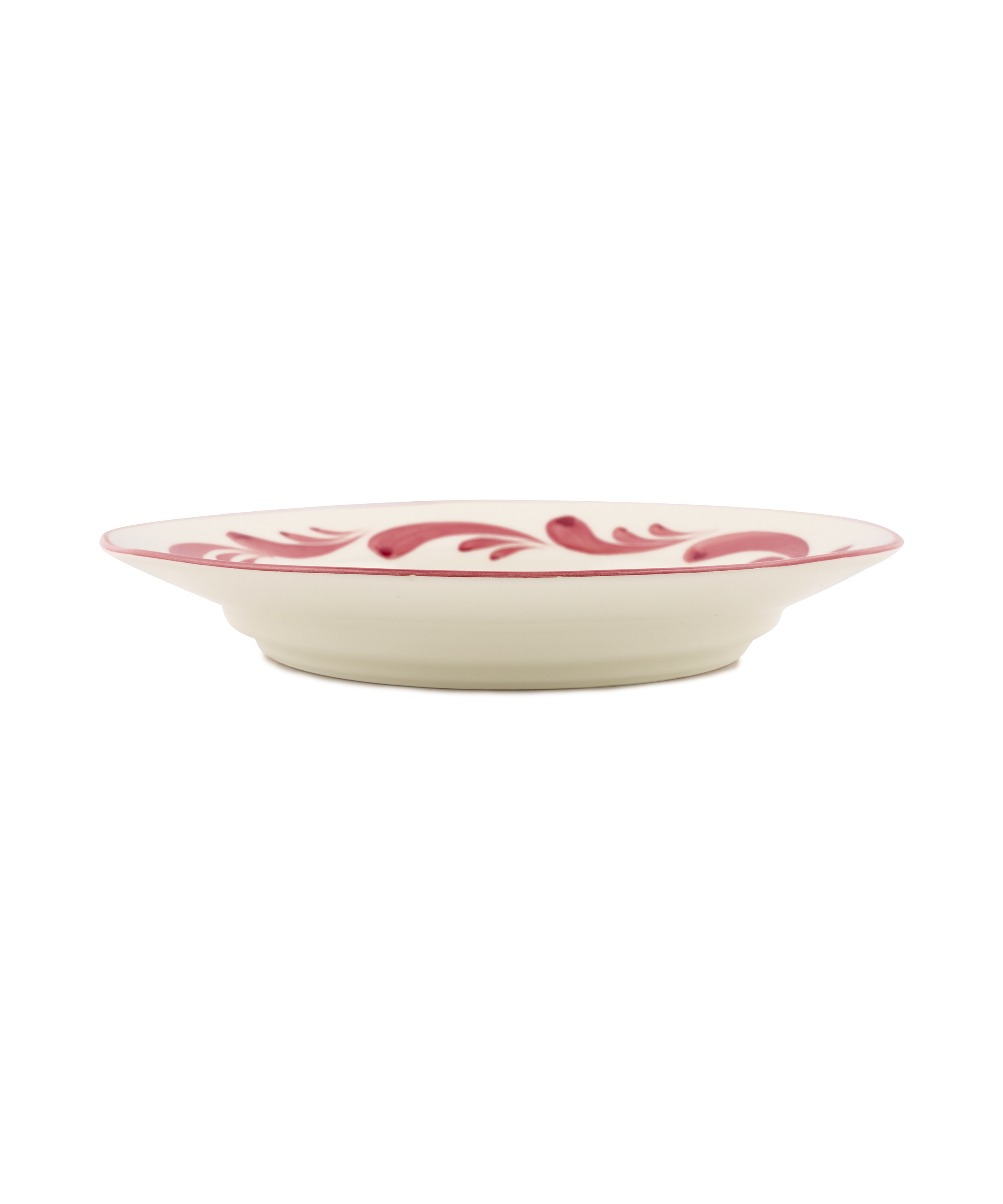 Rebecca Udall Celia Dinner Plate, Raspberry, Cut Out, Side View