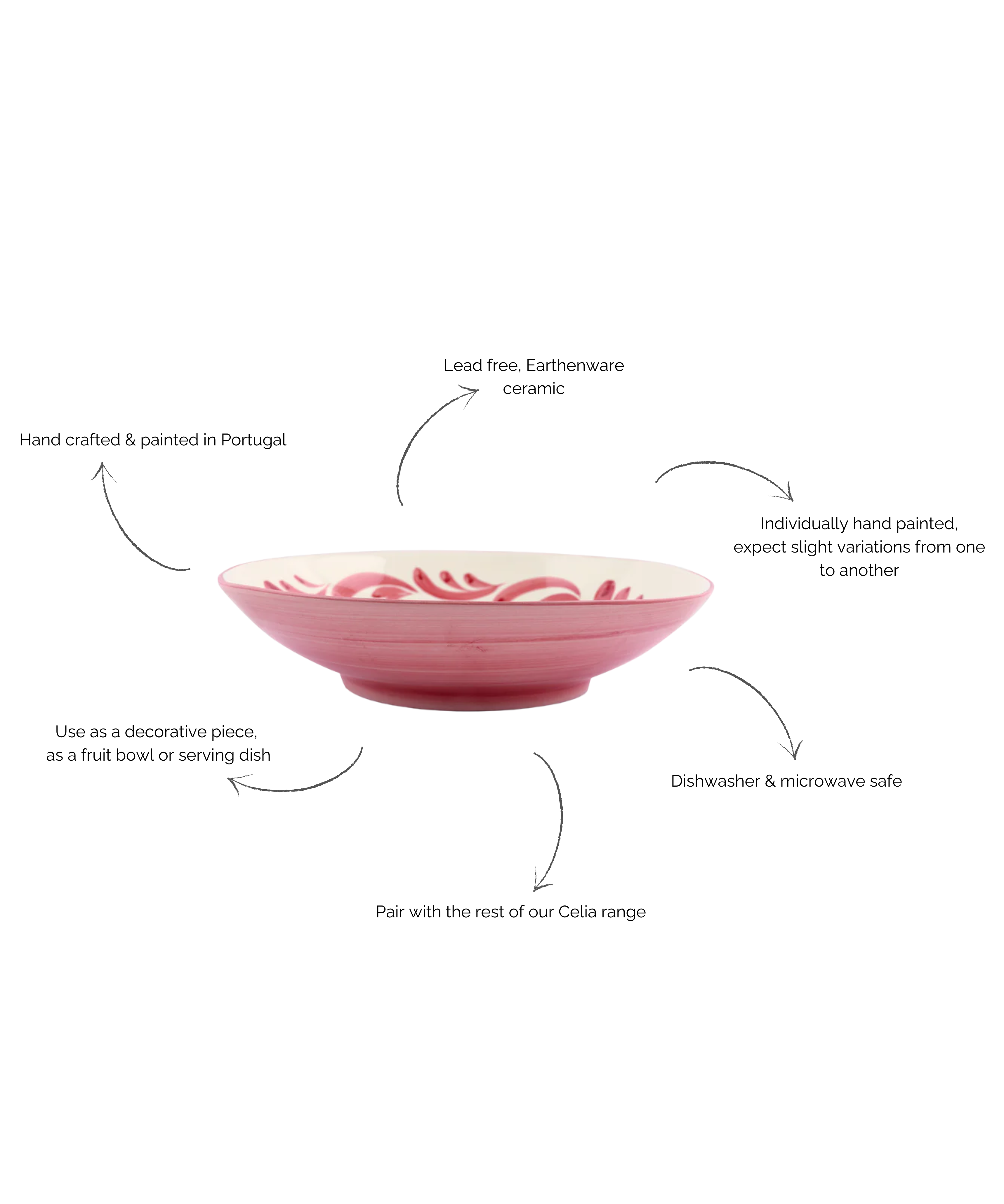 Celia Serving Bowl, Raspberry