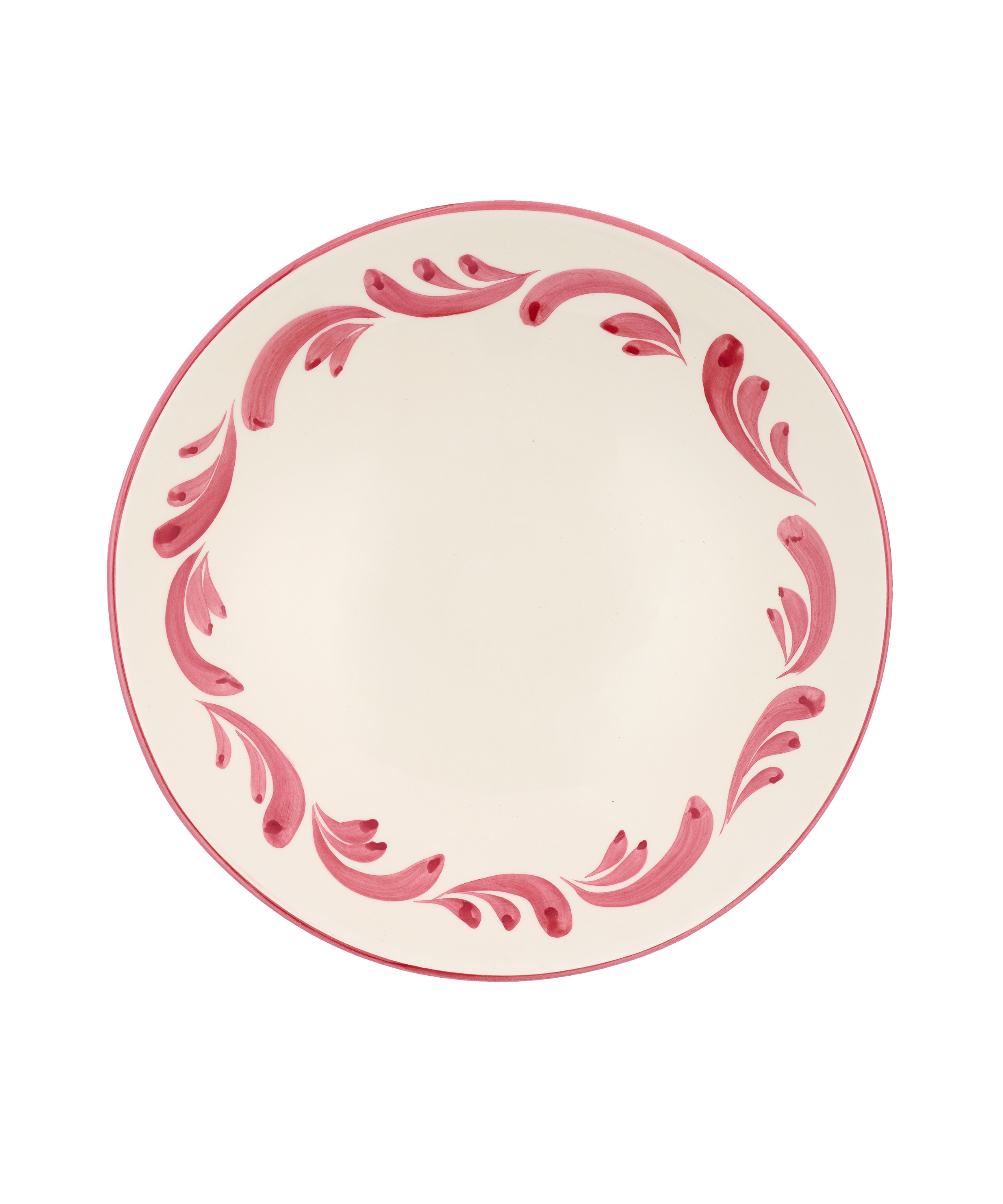 Rebecca Udall Celia Serving Bowl, Raspberry, White Background