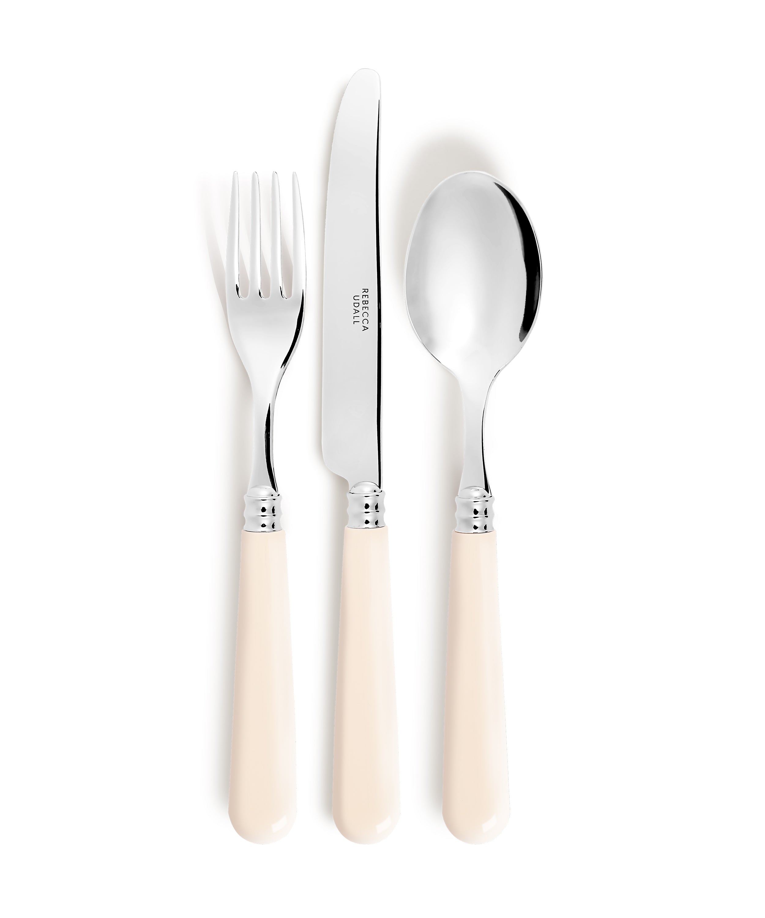 Rebecca Udall, Classic Stainless Steal Cutlery Set, Ivory, Three Piece Set