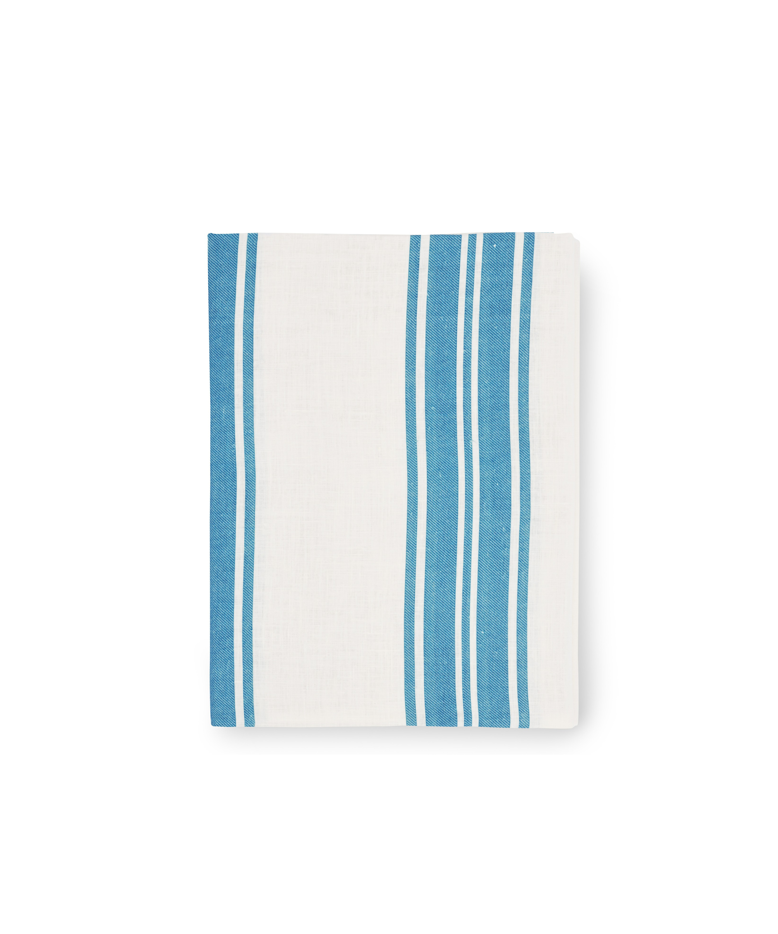 Rebecca Udall Colette Striped Linen Tablecloth, Harbour Blue, Cut Out