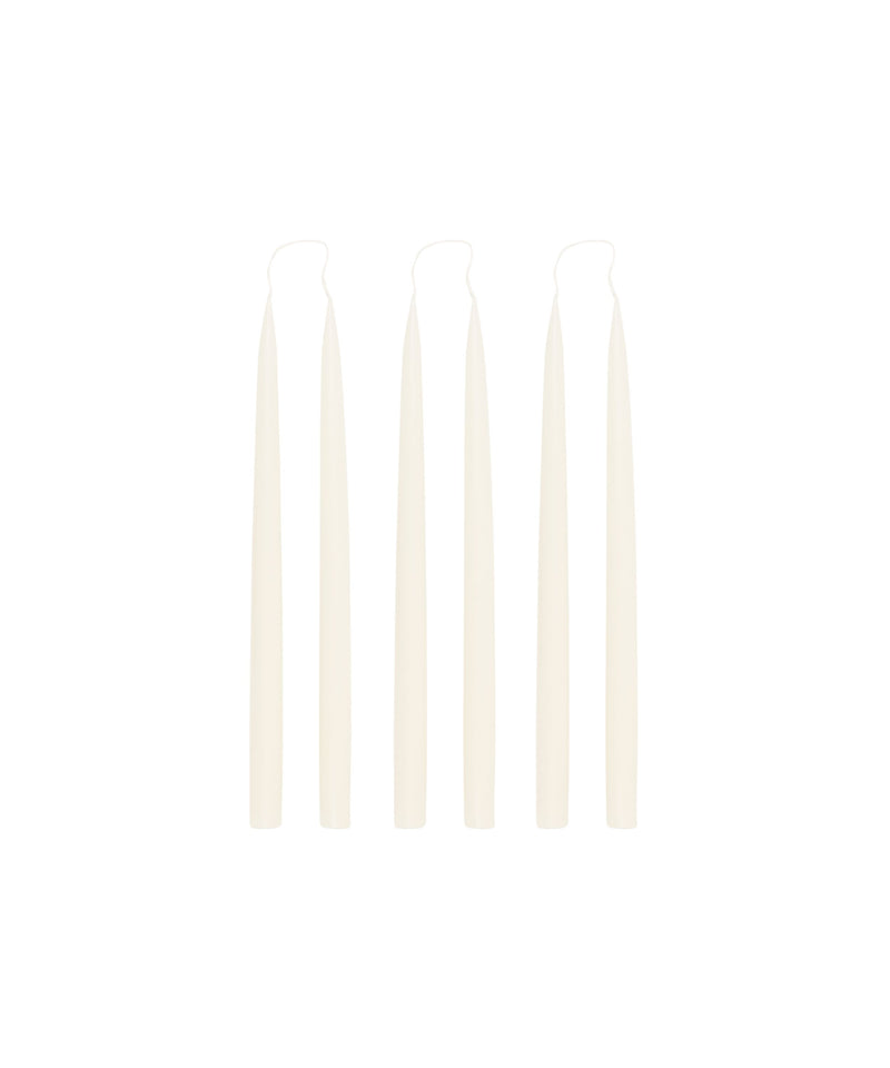 Rebecca Udall Set of 6 35cm Danish Taper Candles, soft off White cream 