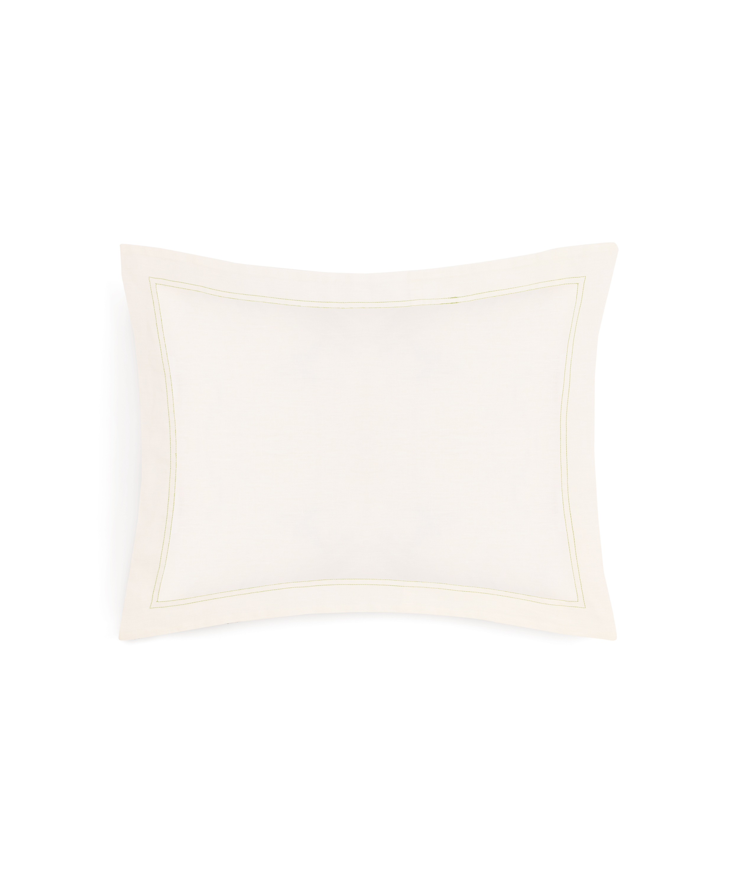 Rebecca Udall, Darcy Linen Boudoir Pillowcase, Fern Green Stitching