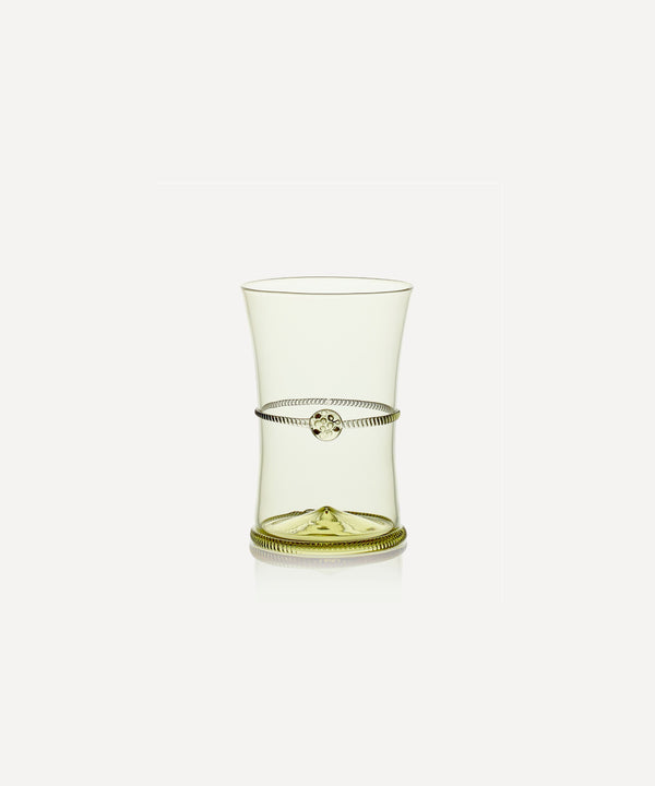 Rebecca Udall Luxury Diana handblown glass tumbler, 3D detailing, Green