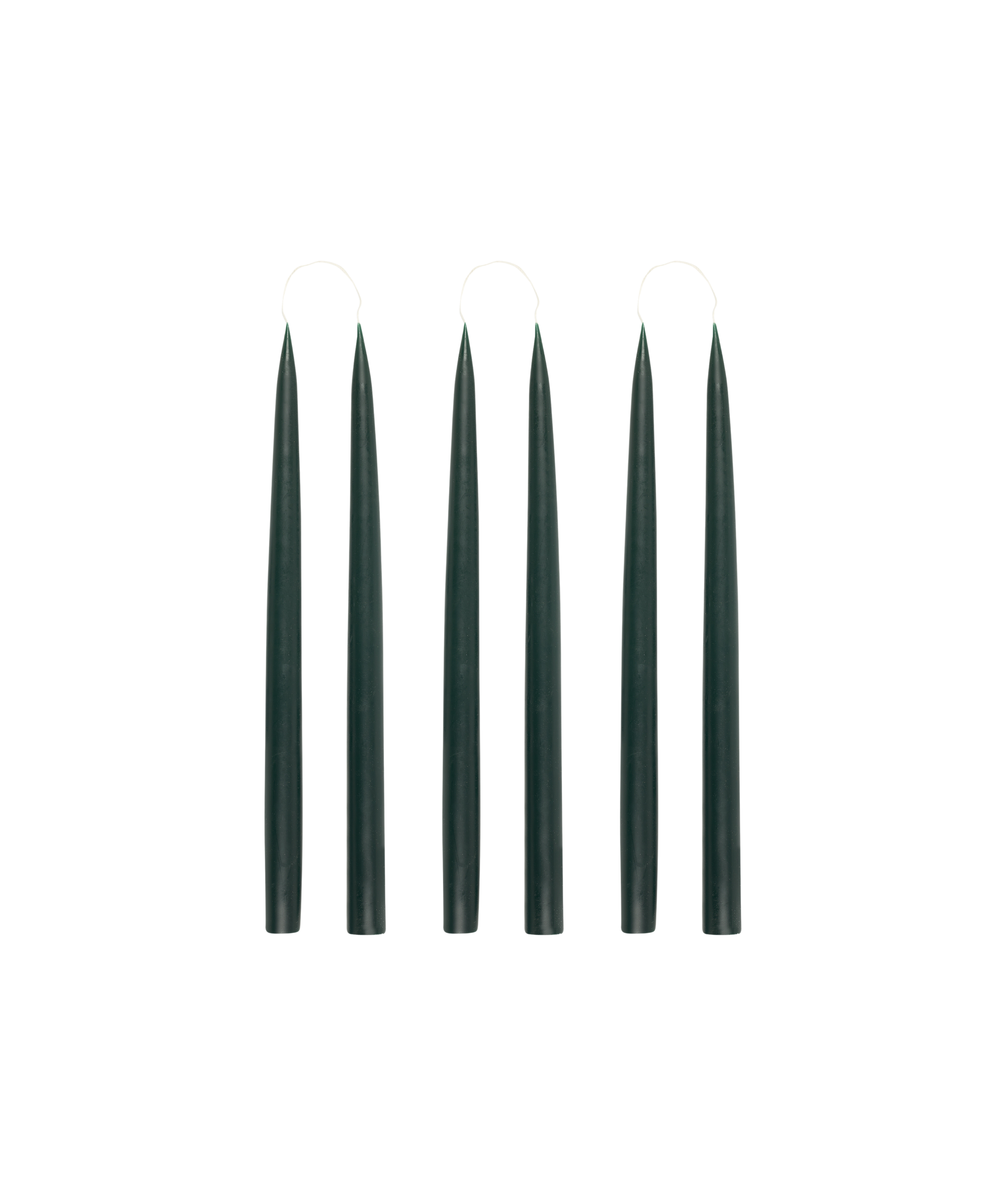 Rebecca Udall Set of 6 35cm Danish Taper Candles, Forest Pine Green