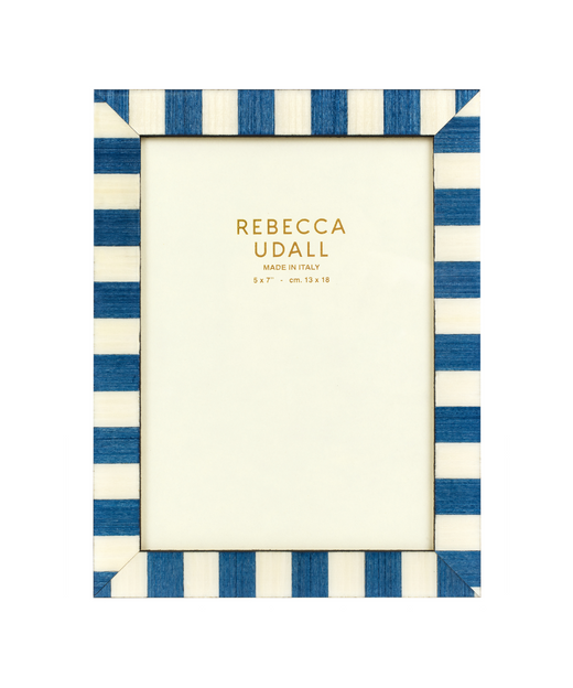 Navy Stripe Bianca Heritage Italian Wooden Photo Frame, Rebecca Udall