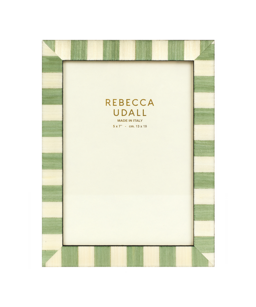 Pistachio Green Stripe Bianca Photo Frame, Rebecca Udall