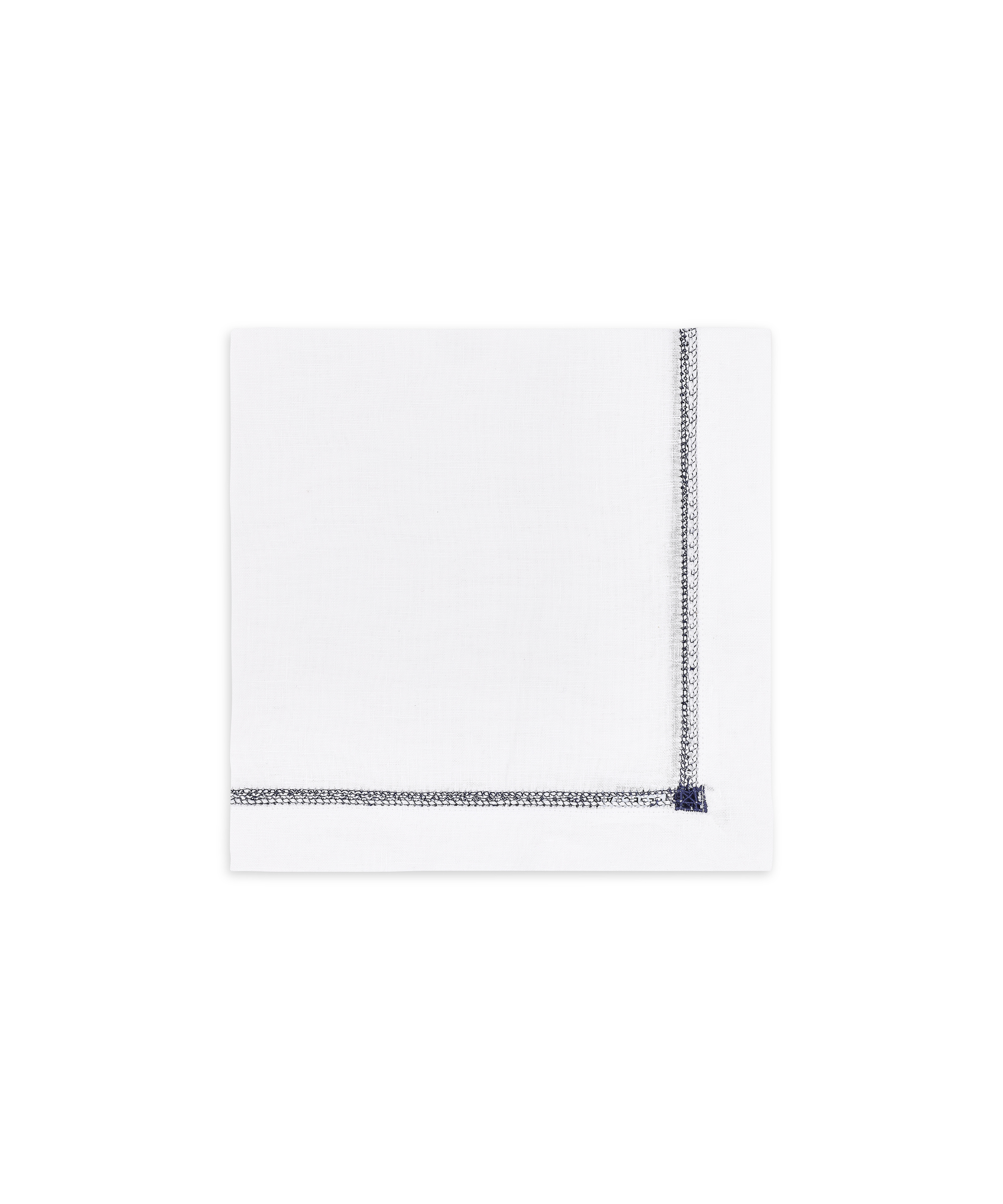 Rebecca Udall Georgiana Ladderstitch Linen Napkin, Navy, Cut Out