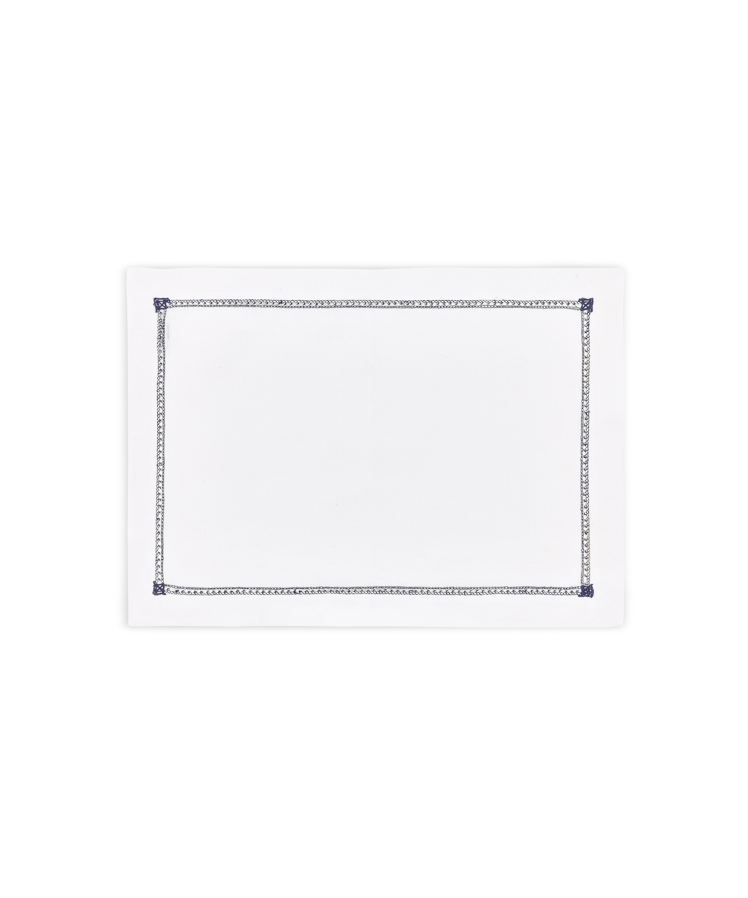 Rebecca Udall Georgiana Ladderstitch Linen Placemat, Navy, Cut Out