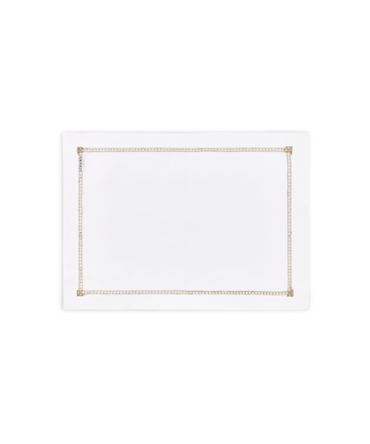 Rebecca Udall Georgiana Ladderstitch Linen Placemat, Nougat, Cut Out, White Background
