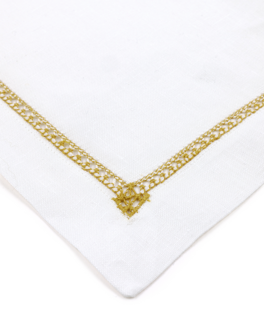 Rebecca Udall Georgiana Ladderstitch Linen Placemat, Straw, Detail