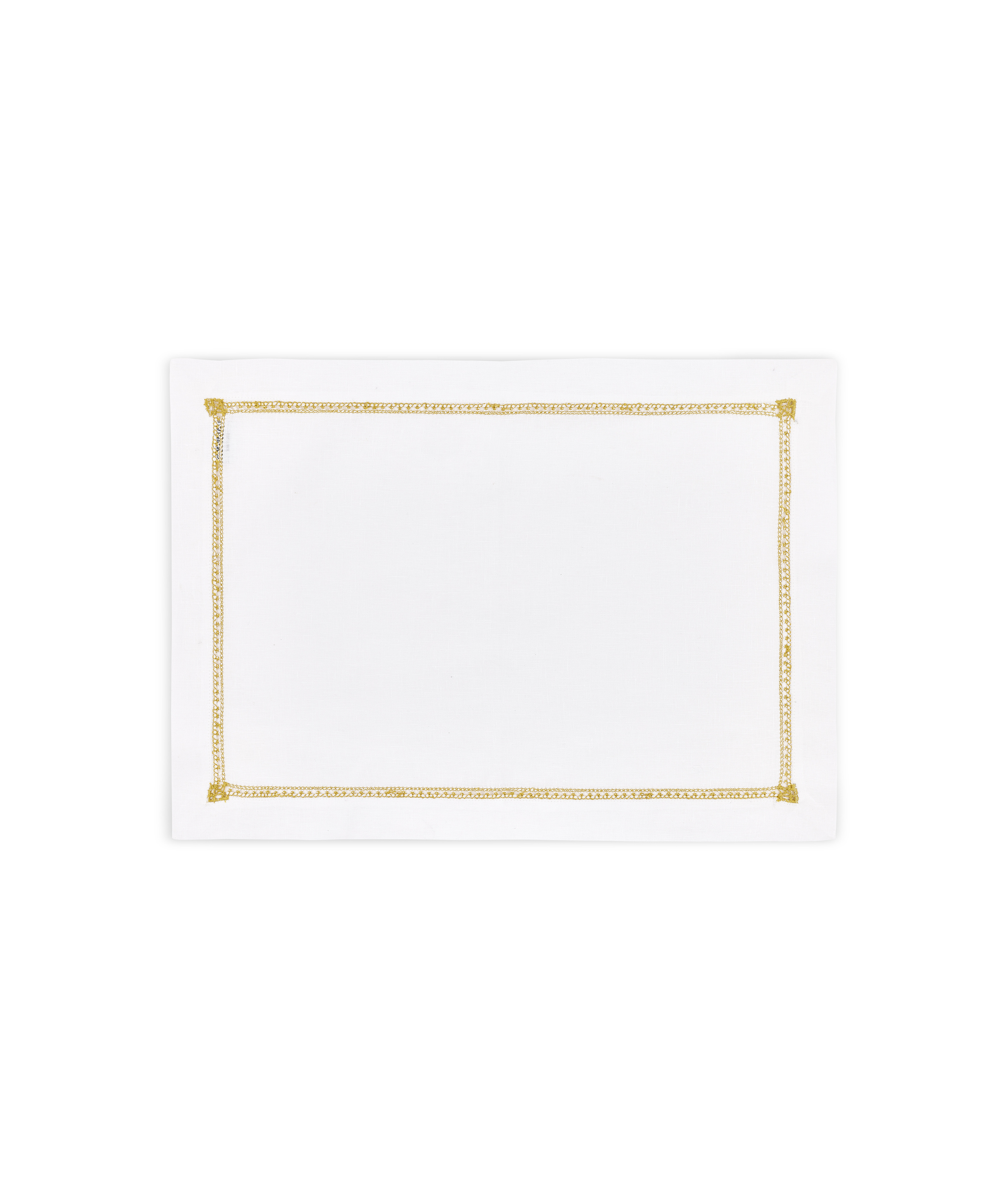 Rebecca Udall Georgiana Ladderstitch Linen Placemat, Straw, Cut Out