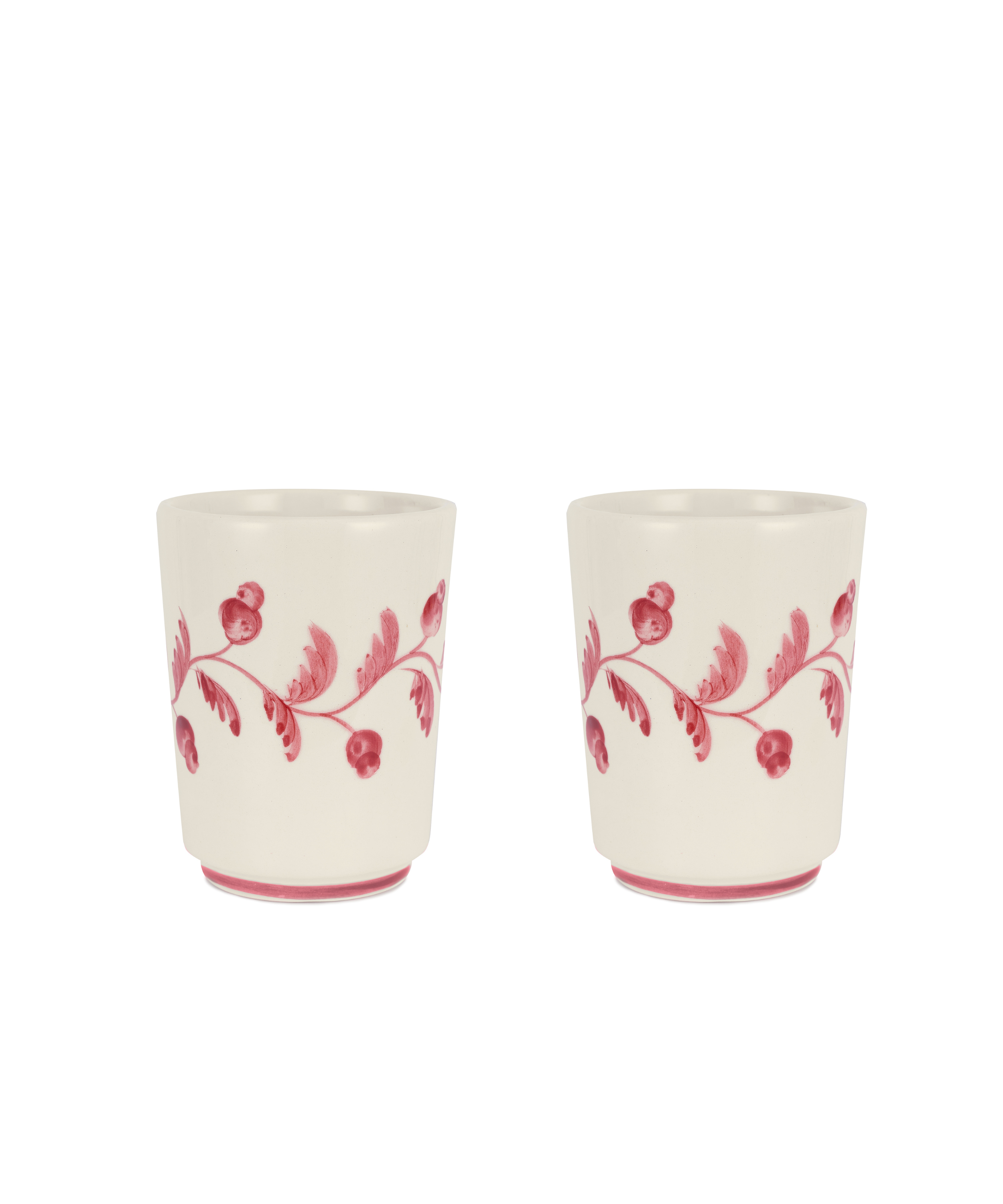 Rebecca Udall Iris Ceramic Pair of Tumblers, Raspberry, Cut Out