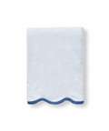 Luxury scalloped Egyptian cotton denim blue Custom Scalloped Bath towel