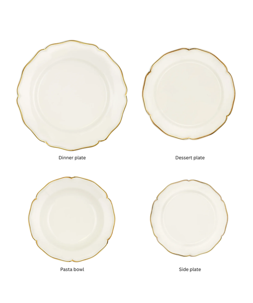 Madeleine Crockery, Gold Filet