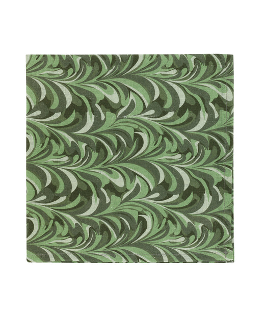 Rebecca Udall, Marble Pattern Design Linen Napkin, Green square cut out
