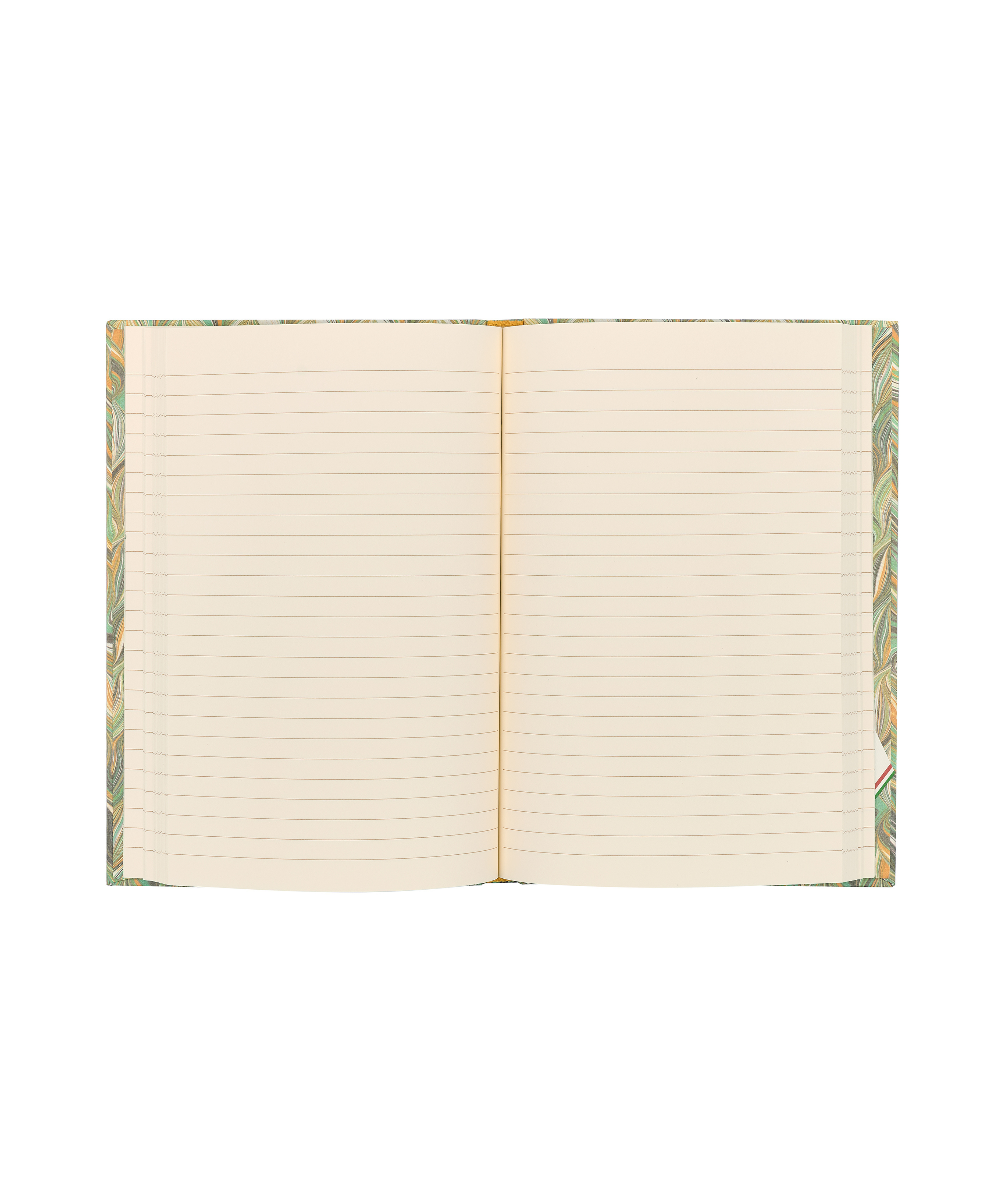 Marbled Notebook, Green/Yellow, Lined Pages