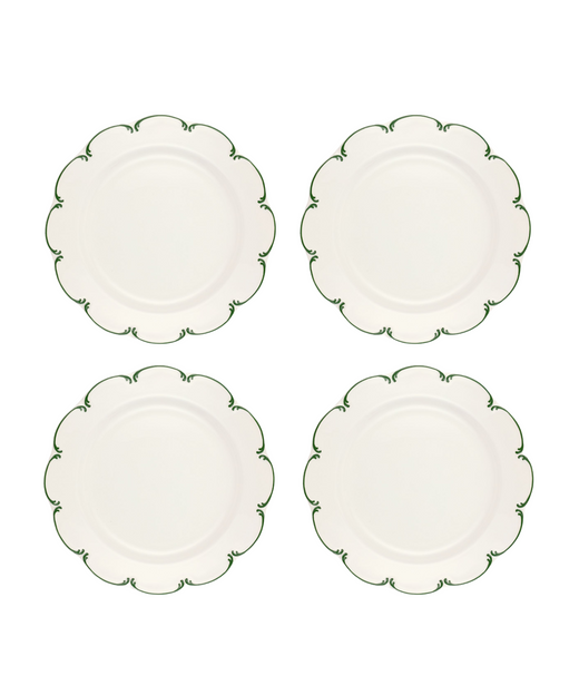 Olivia Scalloped Crockery, Green Filet