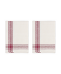 Rebecca Udall Pair of Bistrot Tea Towels, Burgundy, Cut Out, Ivory Background