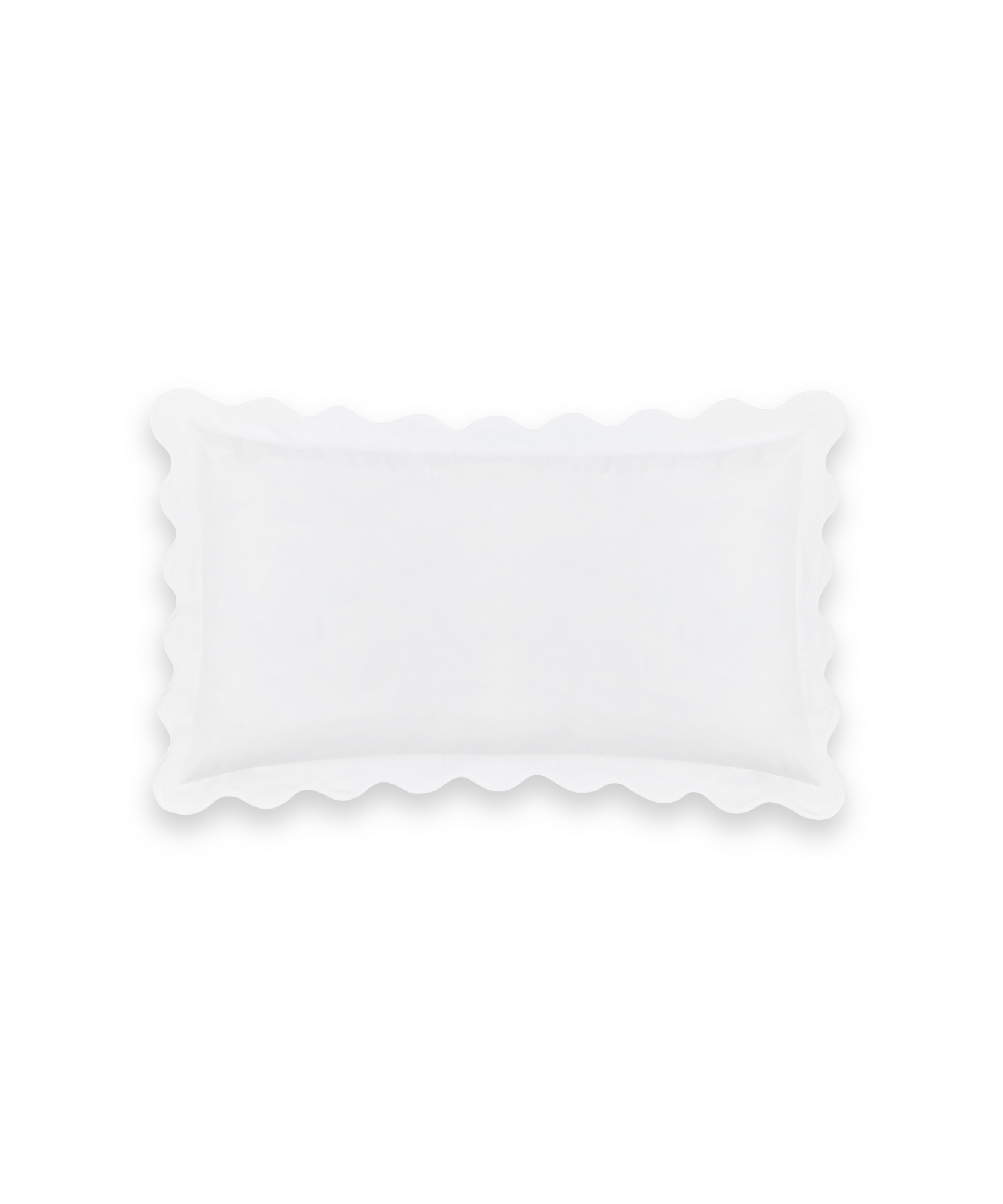 Pair of Alexandra Wavy Scalloped Pilllowcases, White, Cut Out