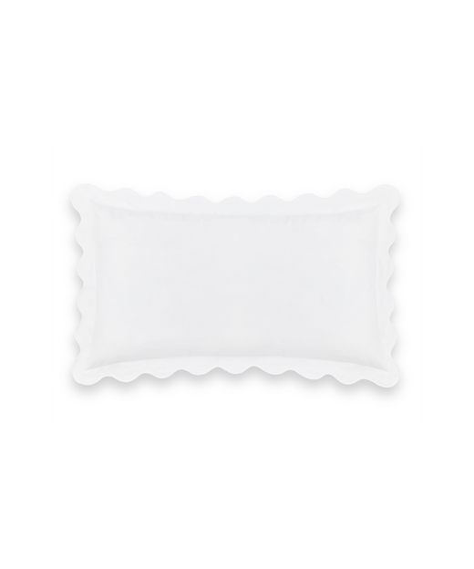 Pair of Alexandra Wavy Scalloped Pilllowcases, White, Cut Out