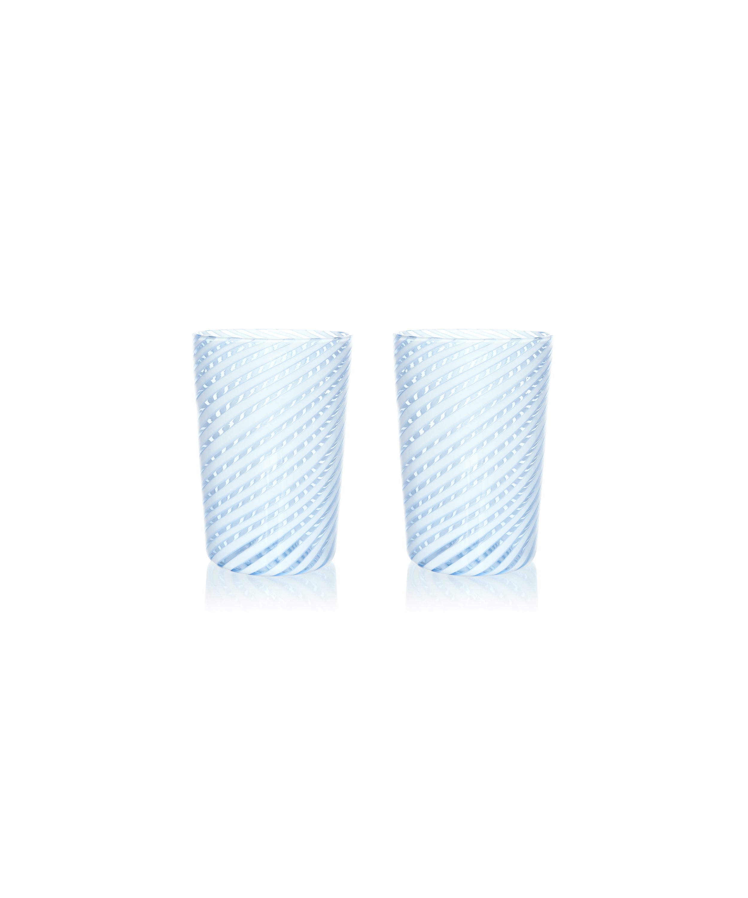 Pair of Murano Swirl Tumblers, Winter, Cut Out