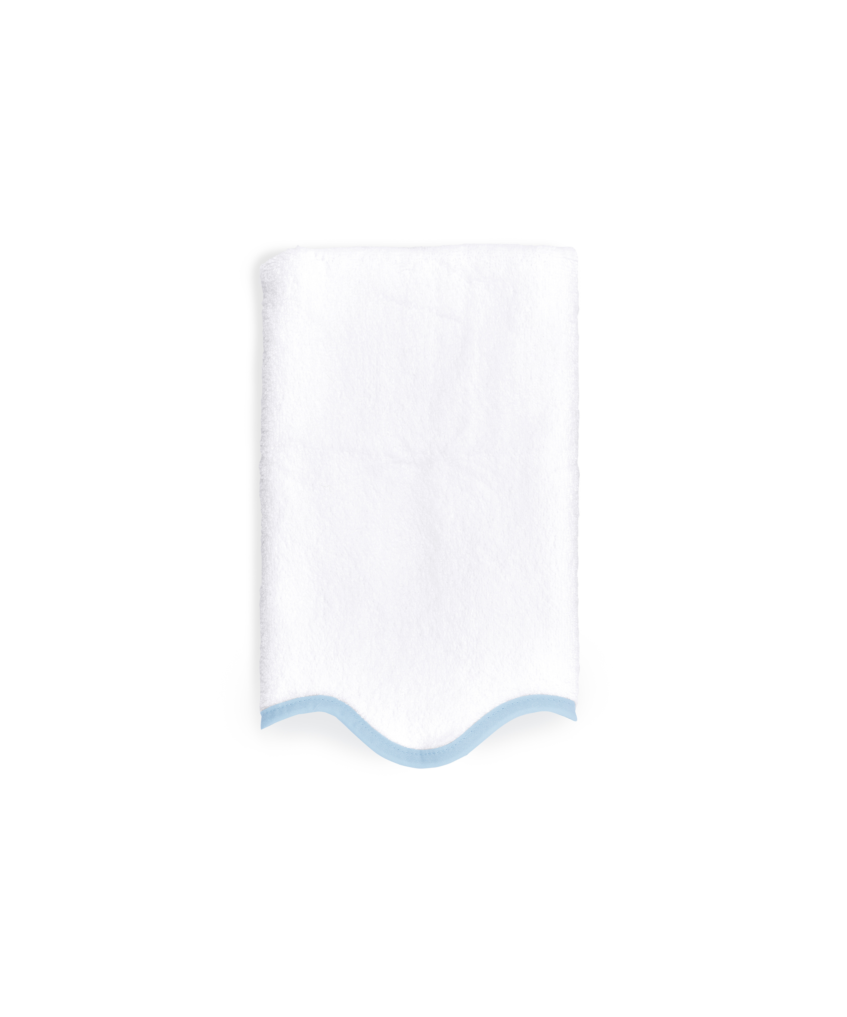 Pair of Amelia Scalloped Guest Towels, Powder Blue