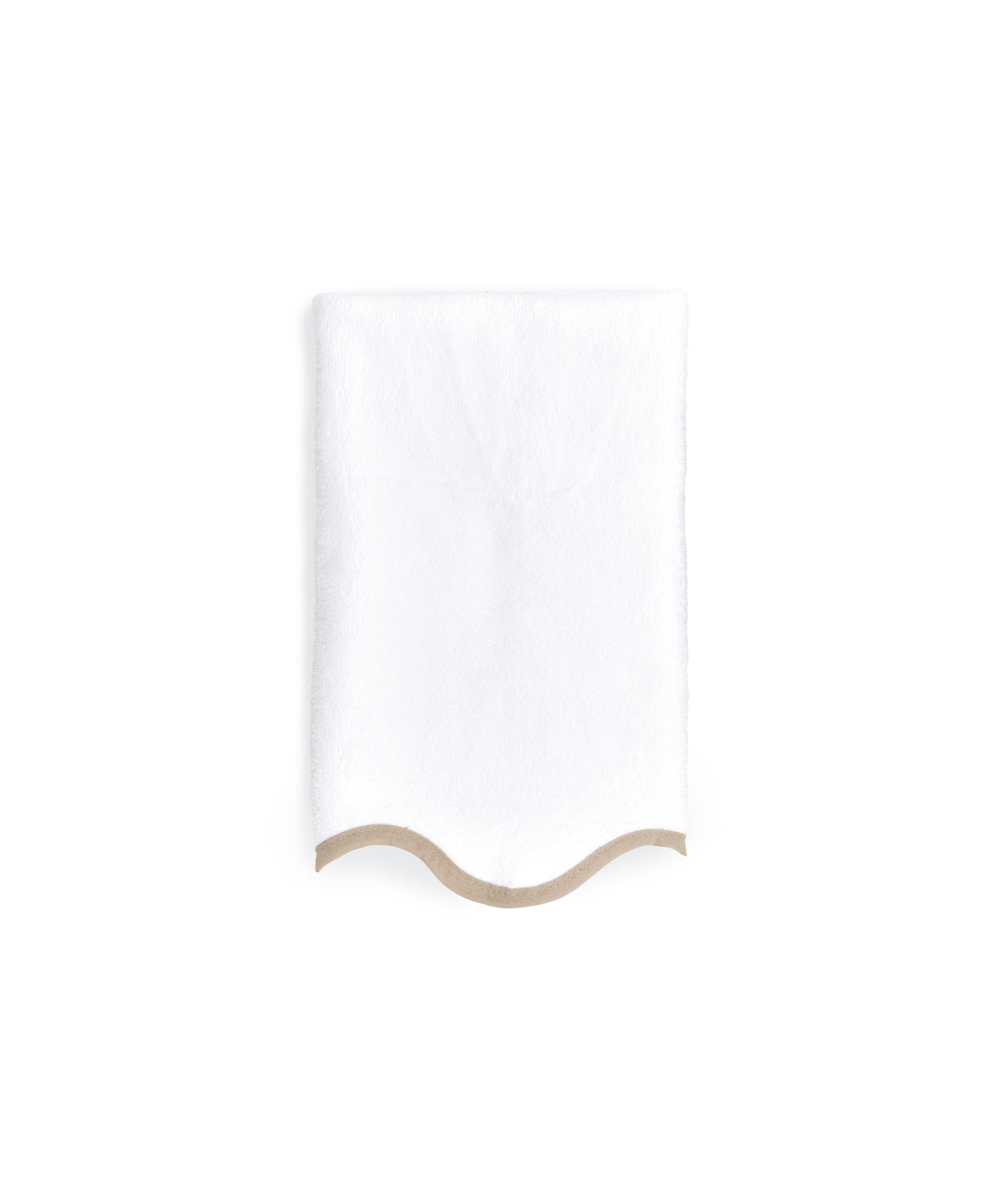 Pair of Amelia Scalloped Guest Towels, Taupe