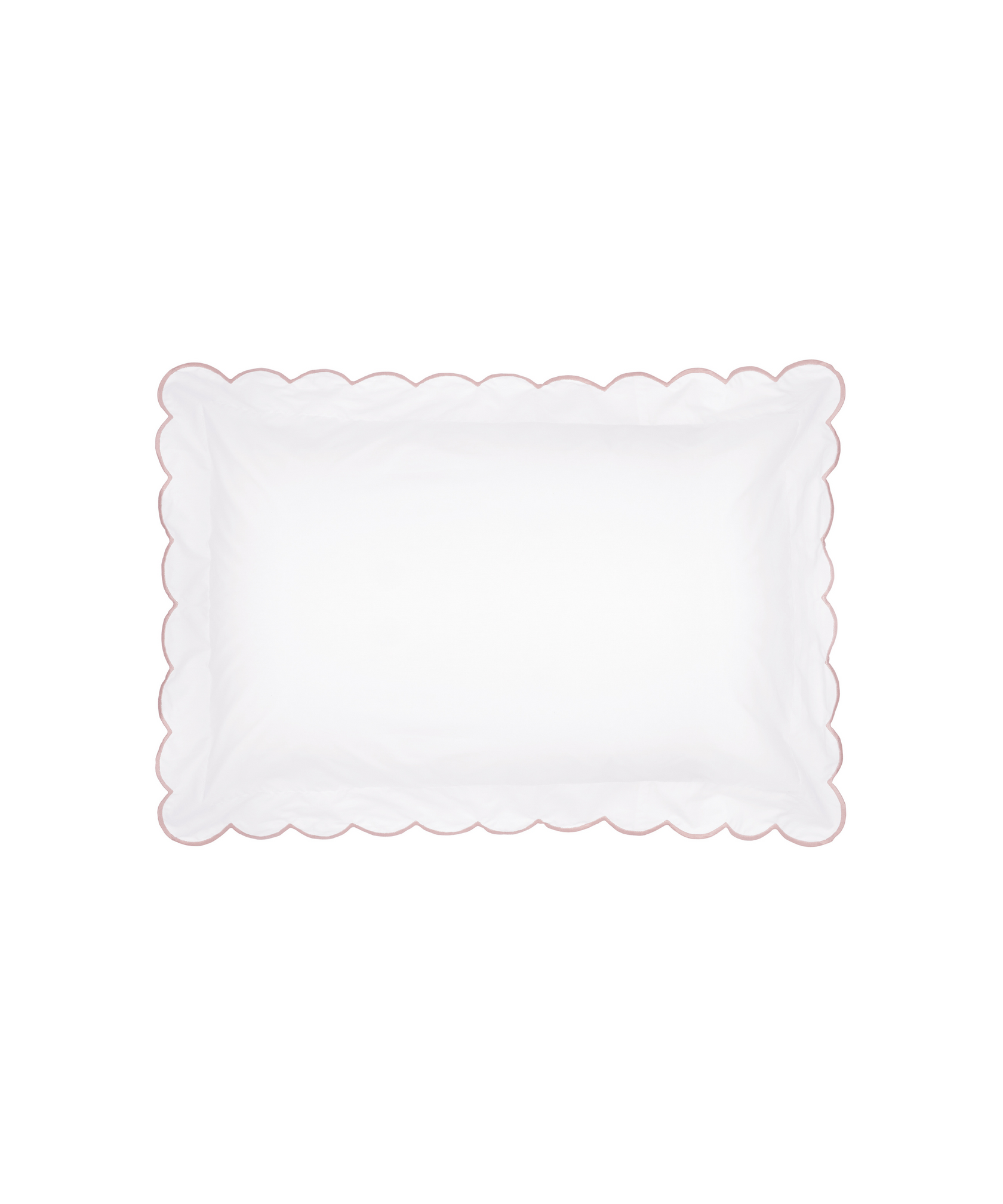 Pair of Annabelle Scalloped Pillowcases, Dusty Pink