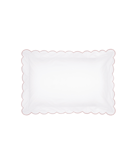 Pair of Annabelle Scalloped Pillowcases, Dusty Pink