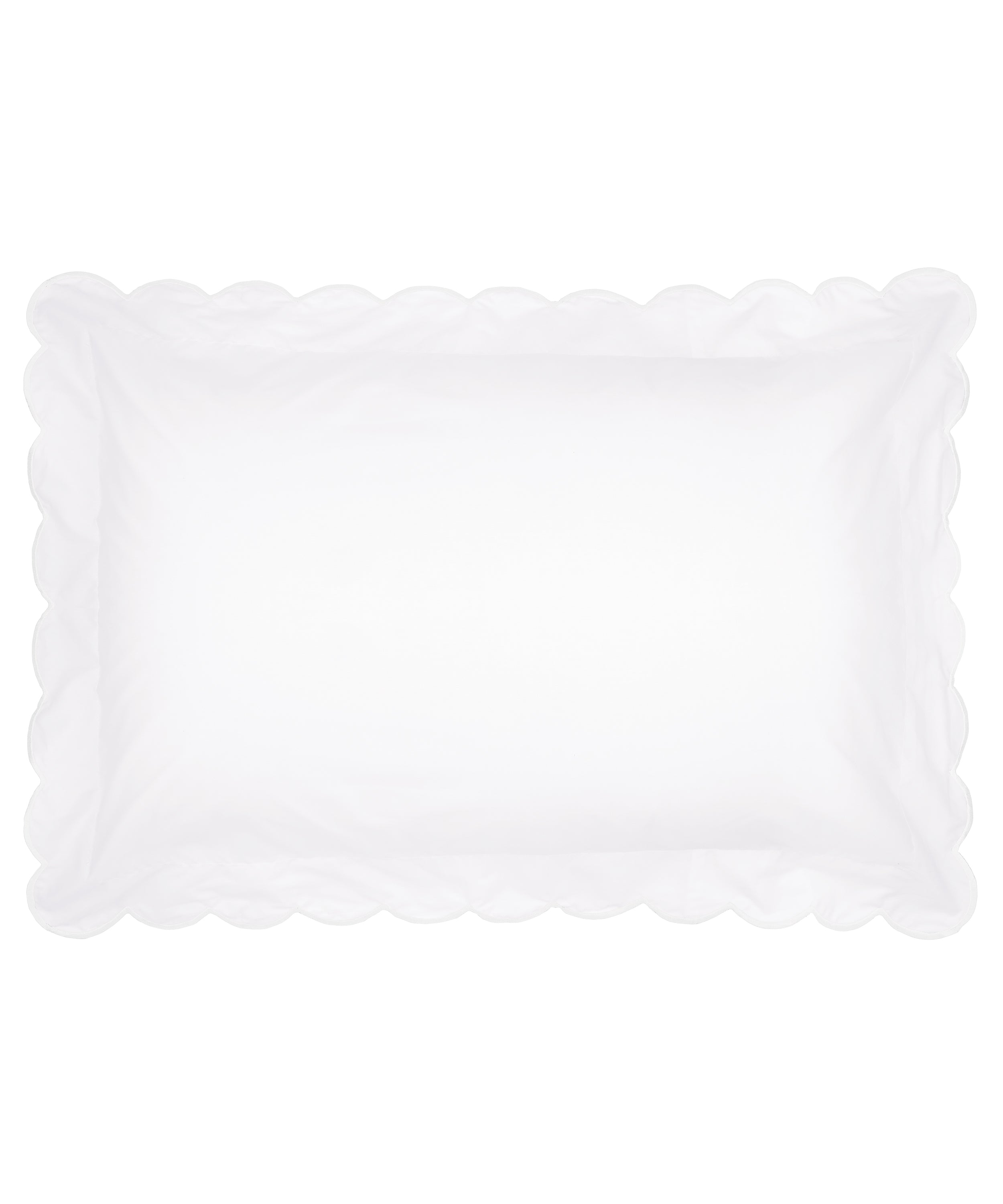 Annabelle Scalloped Bed Linen, White Standard Pillowcase