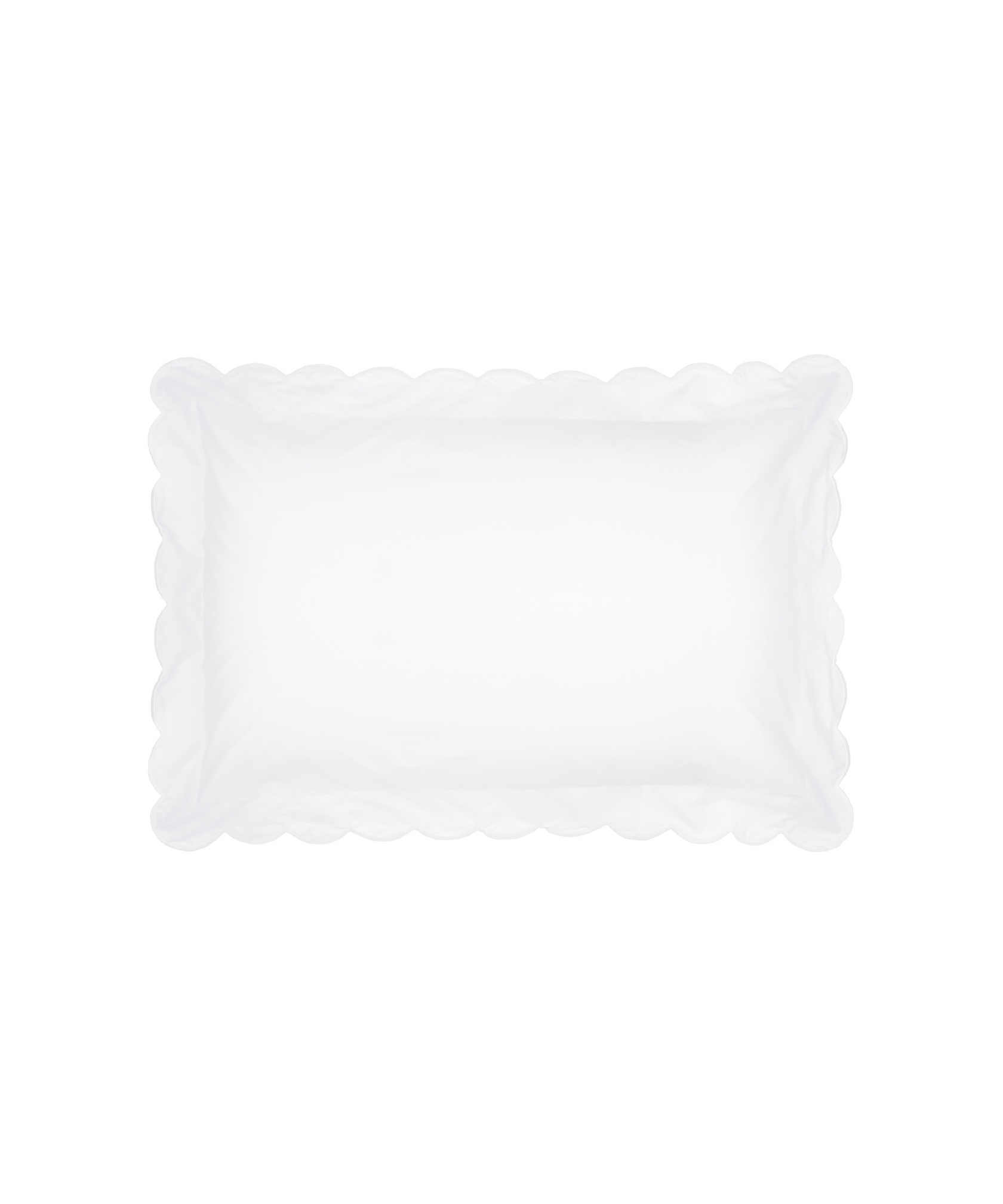 Annabelle Scalloped Bed Linen, White Standard Pillowcase