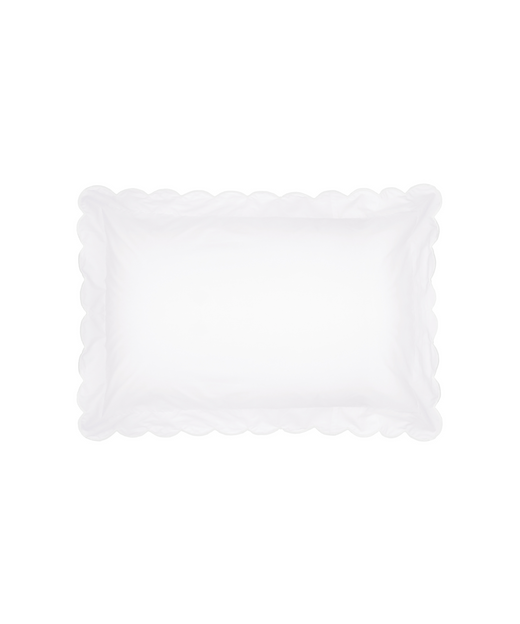Annabelle Scalloped Bed Linen, White Standard Pillowcase