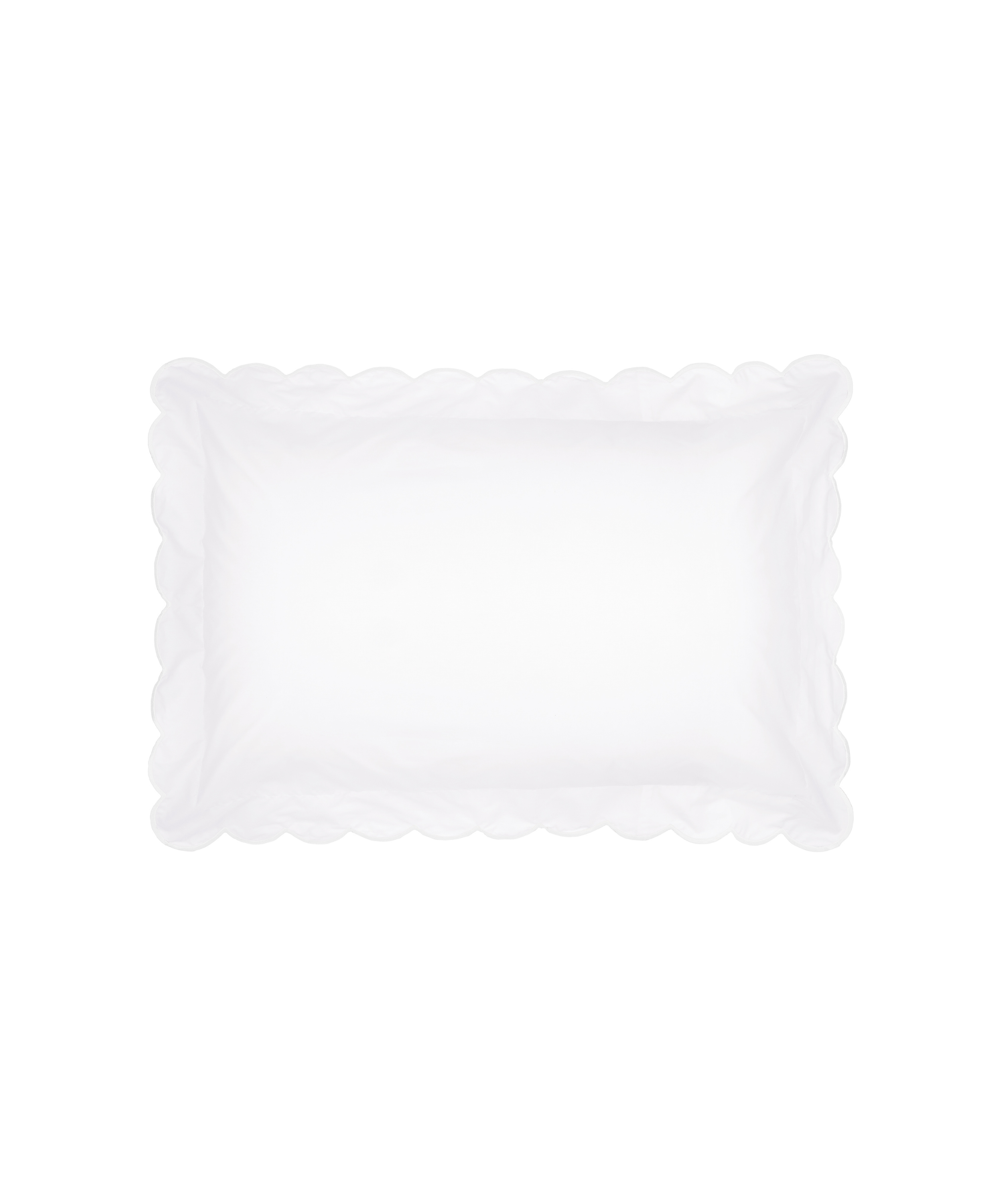 Annabelle Scalloped Bed Linen, White Standard Pillowcase