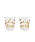 Pair of Elisa Tumblers, Dark Amber, Cut Out
