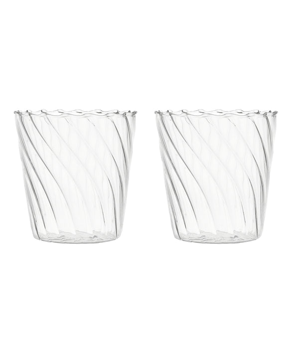 Rebecca Udall, Pair of Robust Elegant Delicate Rippled Glass Tumblers