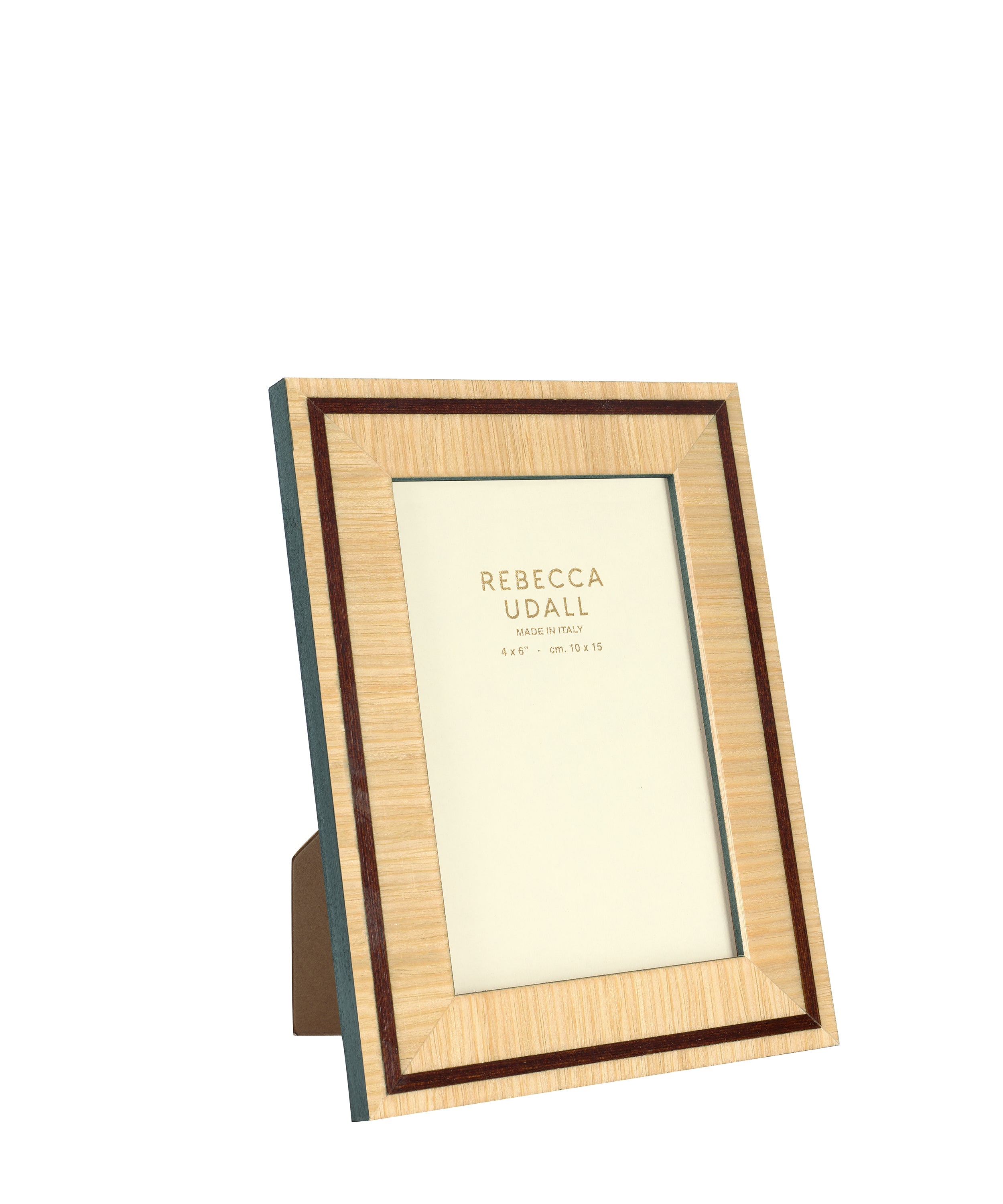 Rebecca Udall, Penelope wooden Italian photo frame, in brown with decorative trim