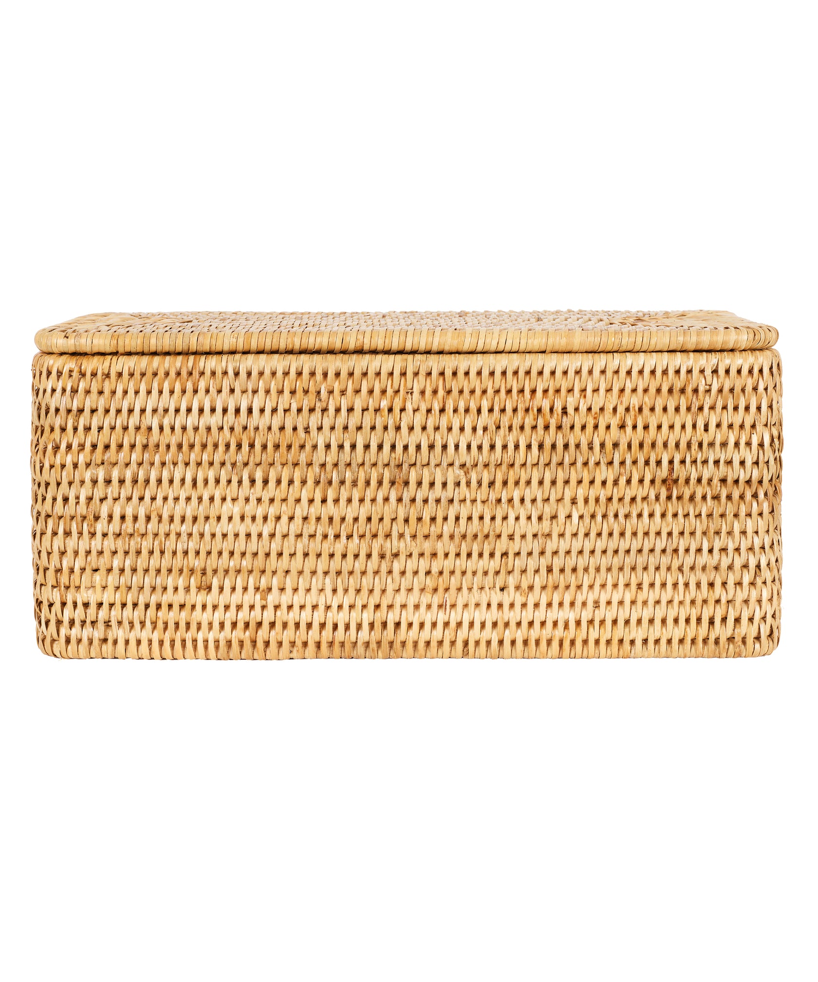 Rebecca Udall Luxury Rattan wicker interior storage boxes trays draws with lid, natural