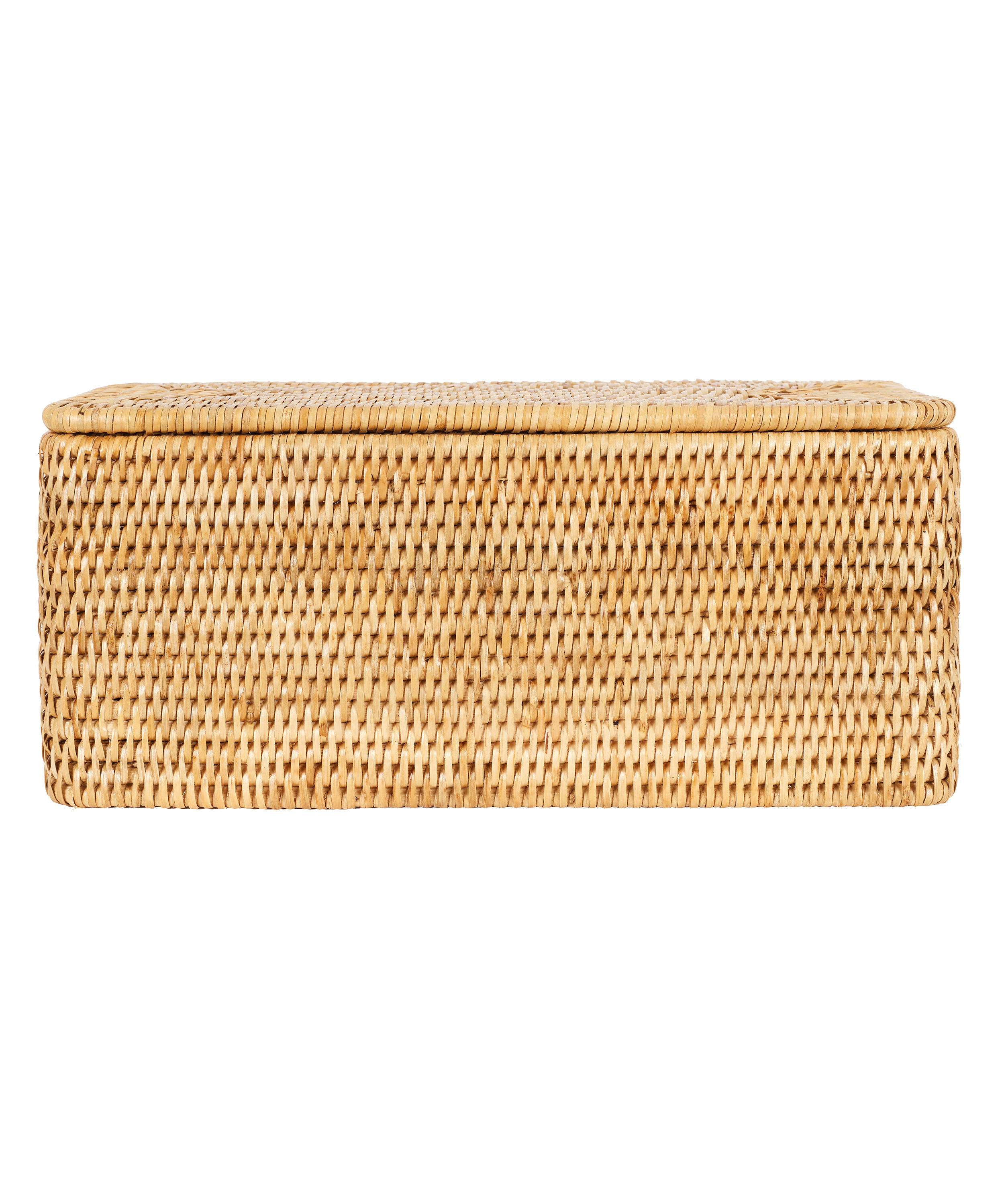 Rebecca Udall Luxury Rattan wicker interior storage boxes trays draws with lid, natural